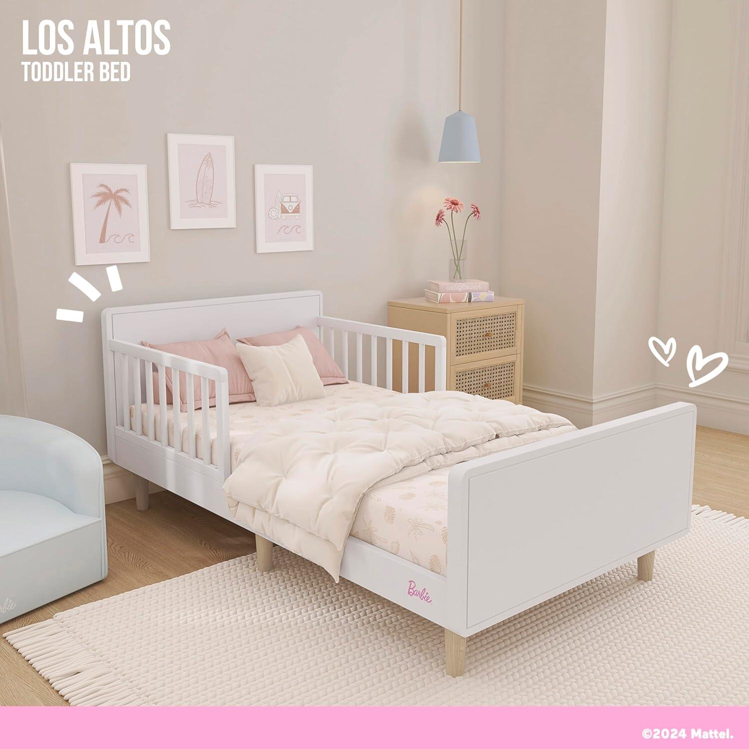 Barbie By Evolur Los Altos Toddler Bed, Lavender Sky/Beige, large