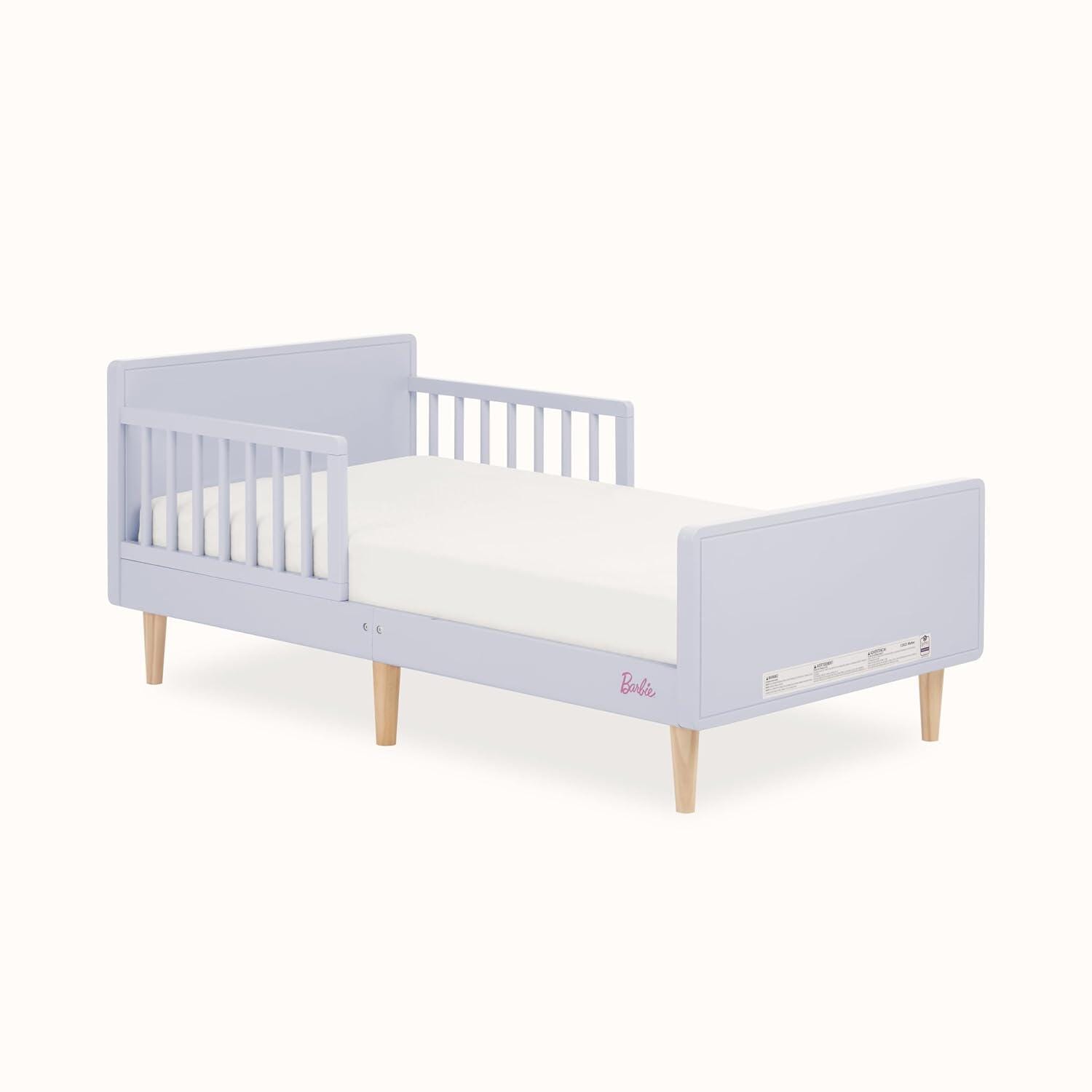 Barbie By Evolur Los Altos Toddler Bed, Lavender Sky/Beige, large