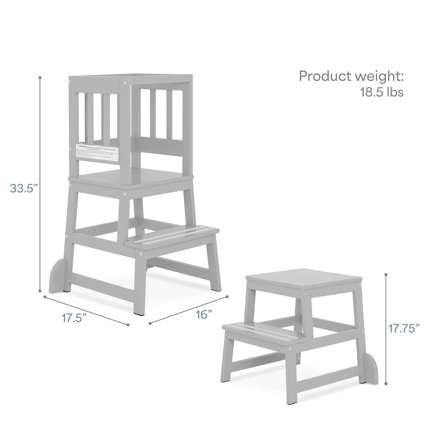 Dream On Me 2-in-1 Step Stool, Cool Gray, large