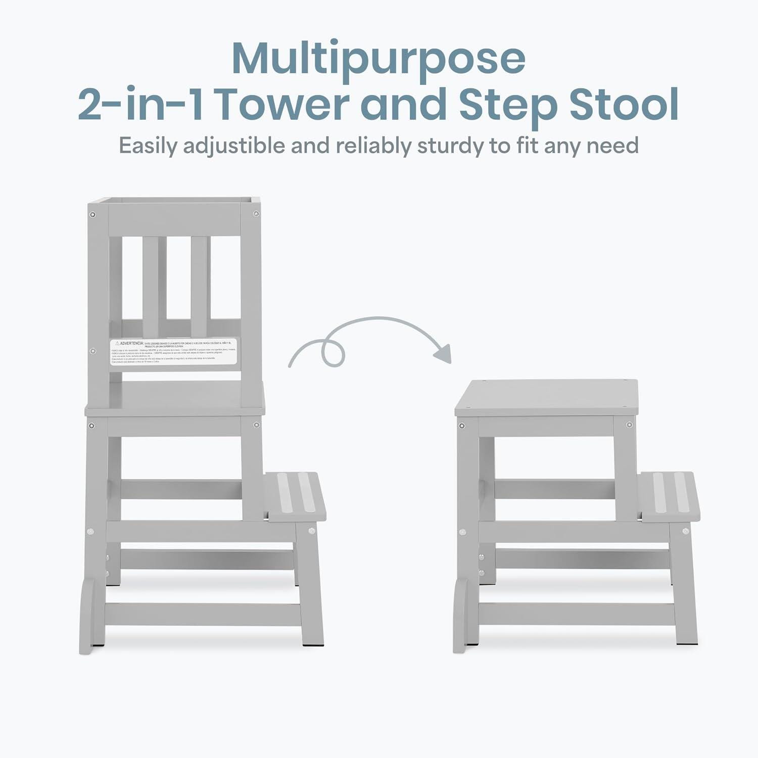 Dream On Me 2-in-1 Step Stool, Cool Gray, large