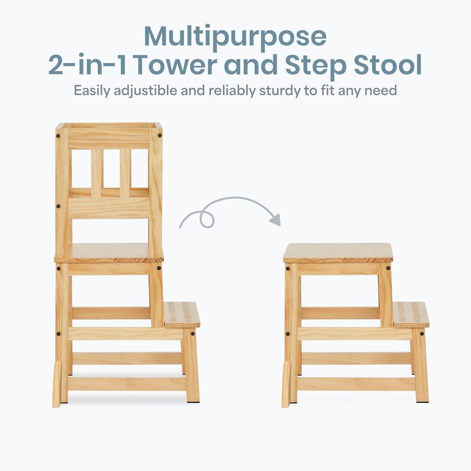 Dream On Me 2-in-1 Step Stool, Natural, large