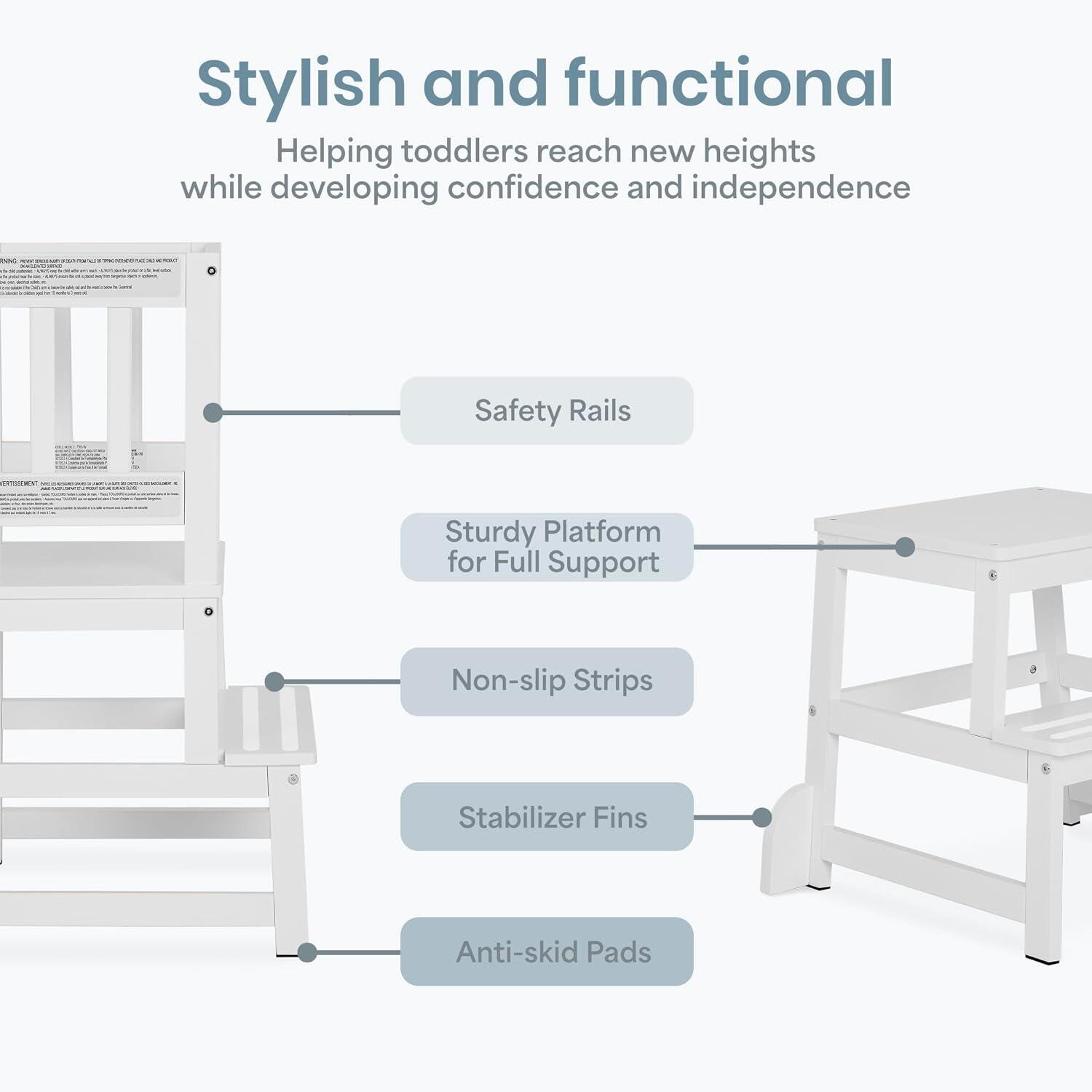 Dream On Me 2-in-1 Step Stool, White, large