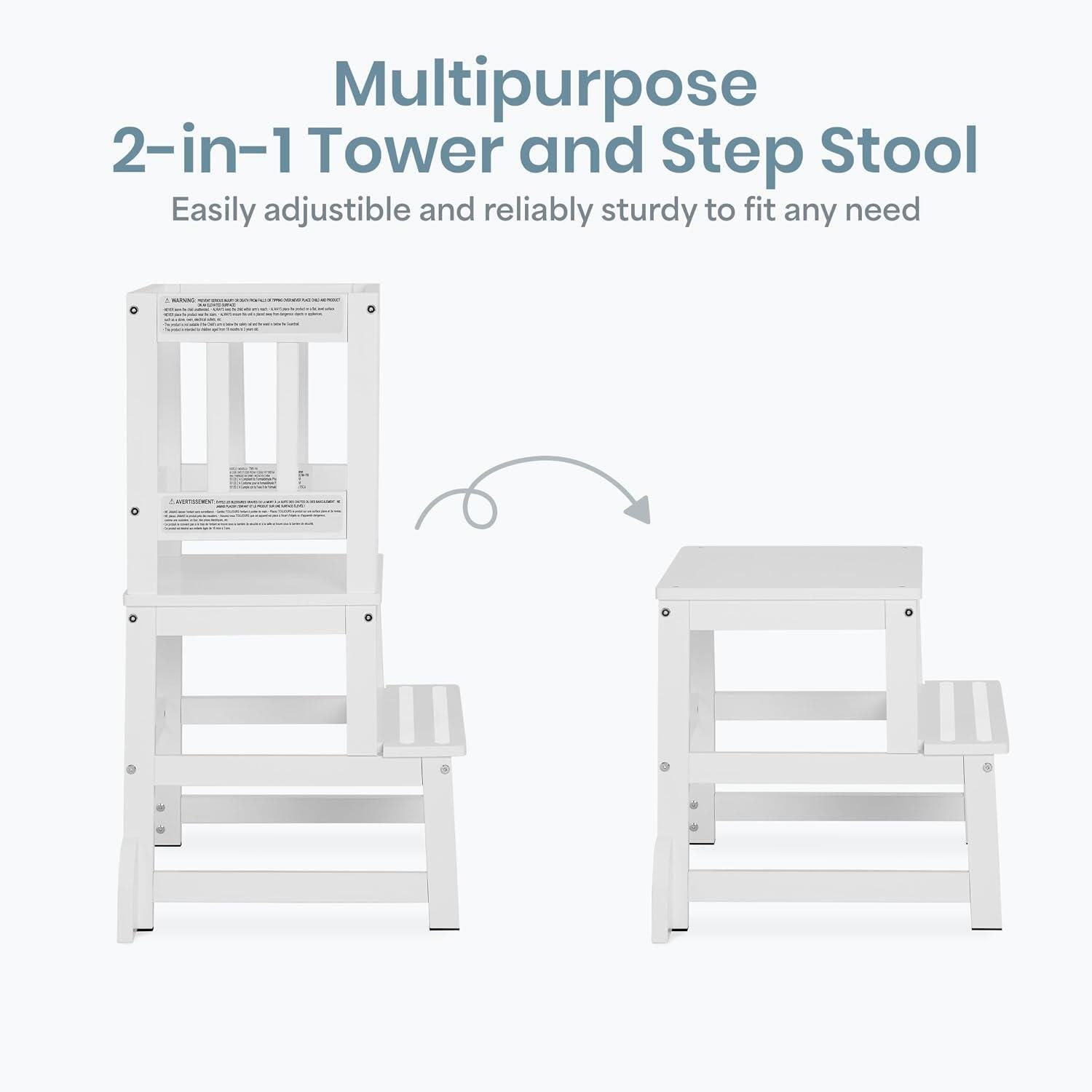 Dream On Me 2-in-1 Step Stool, White, large