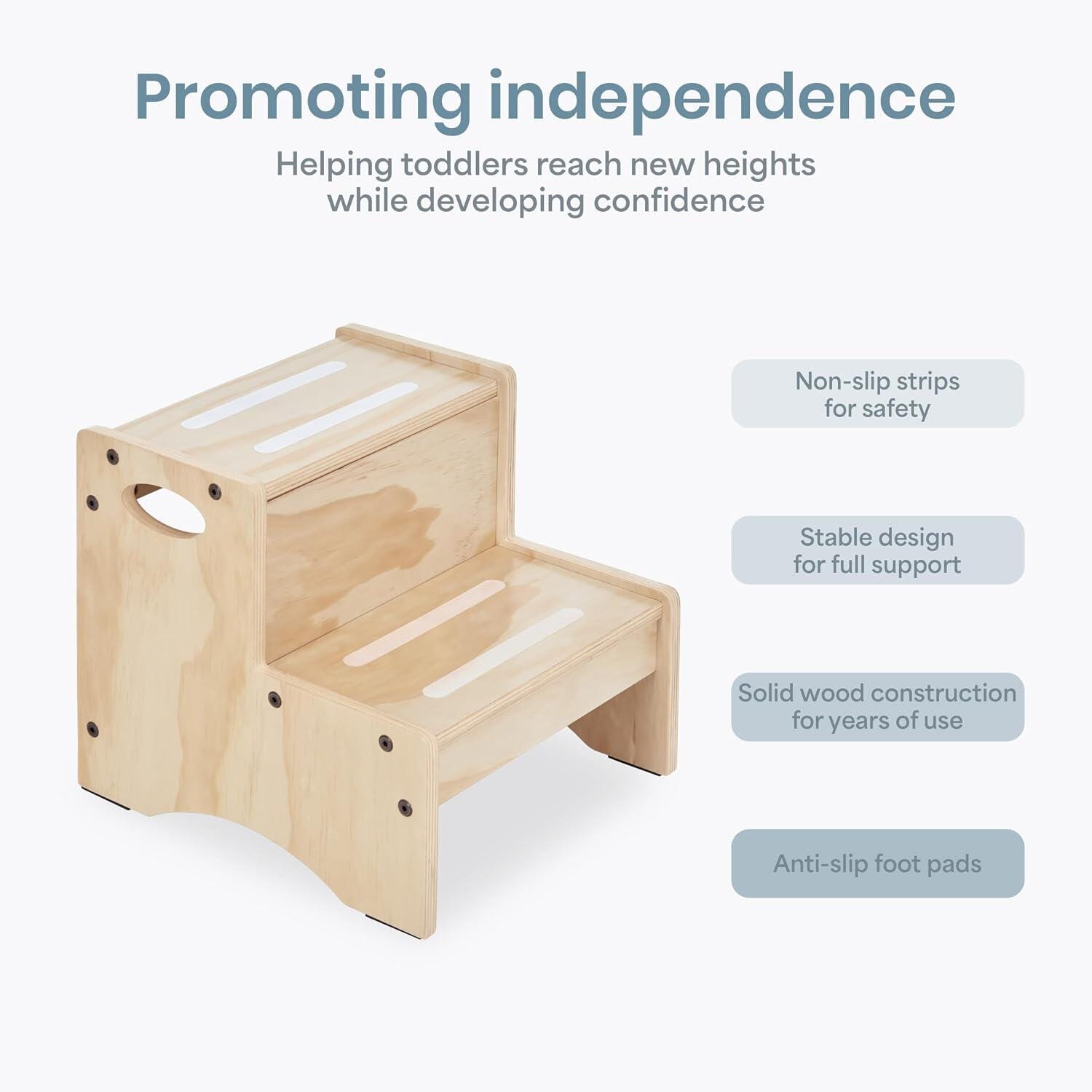 Dream On Me Step Stool, Natural, large