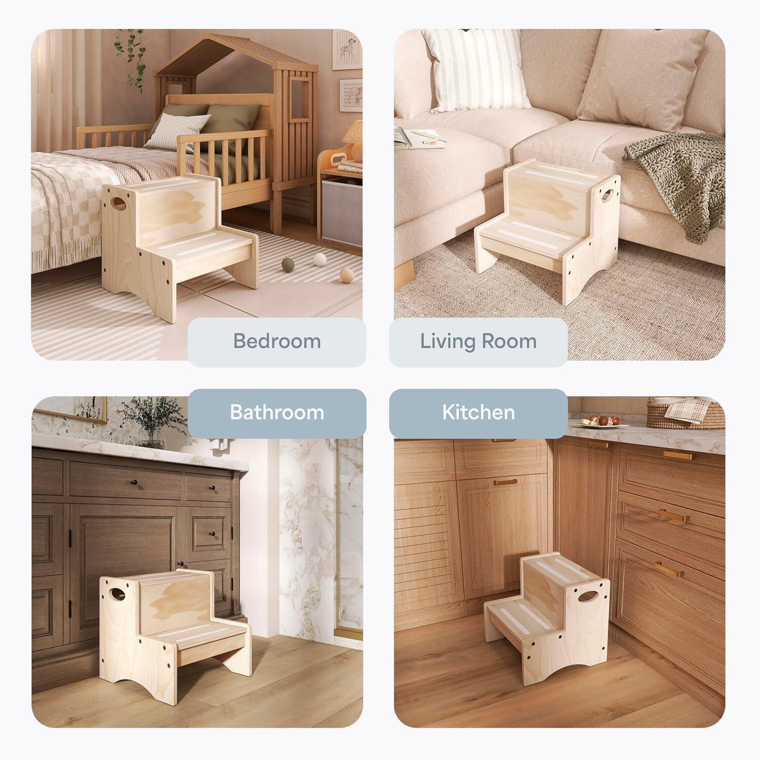 Dream On Me Step Stool, Natural, large