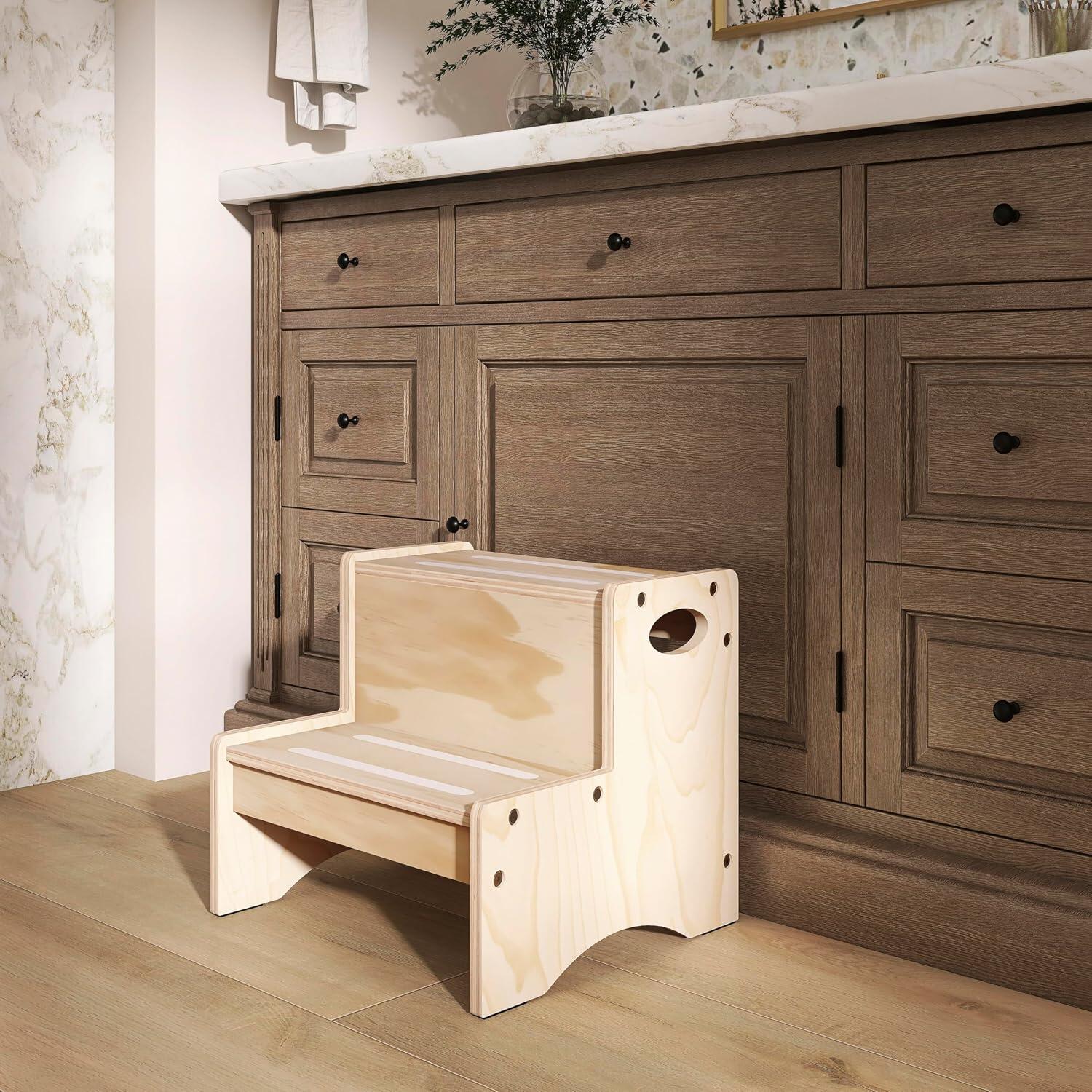 Dream On Me Step Stool, Natural, large