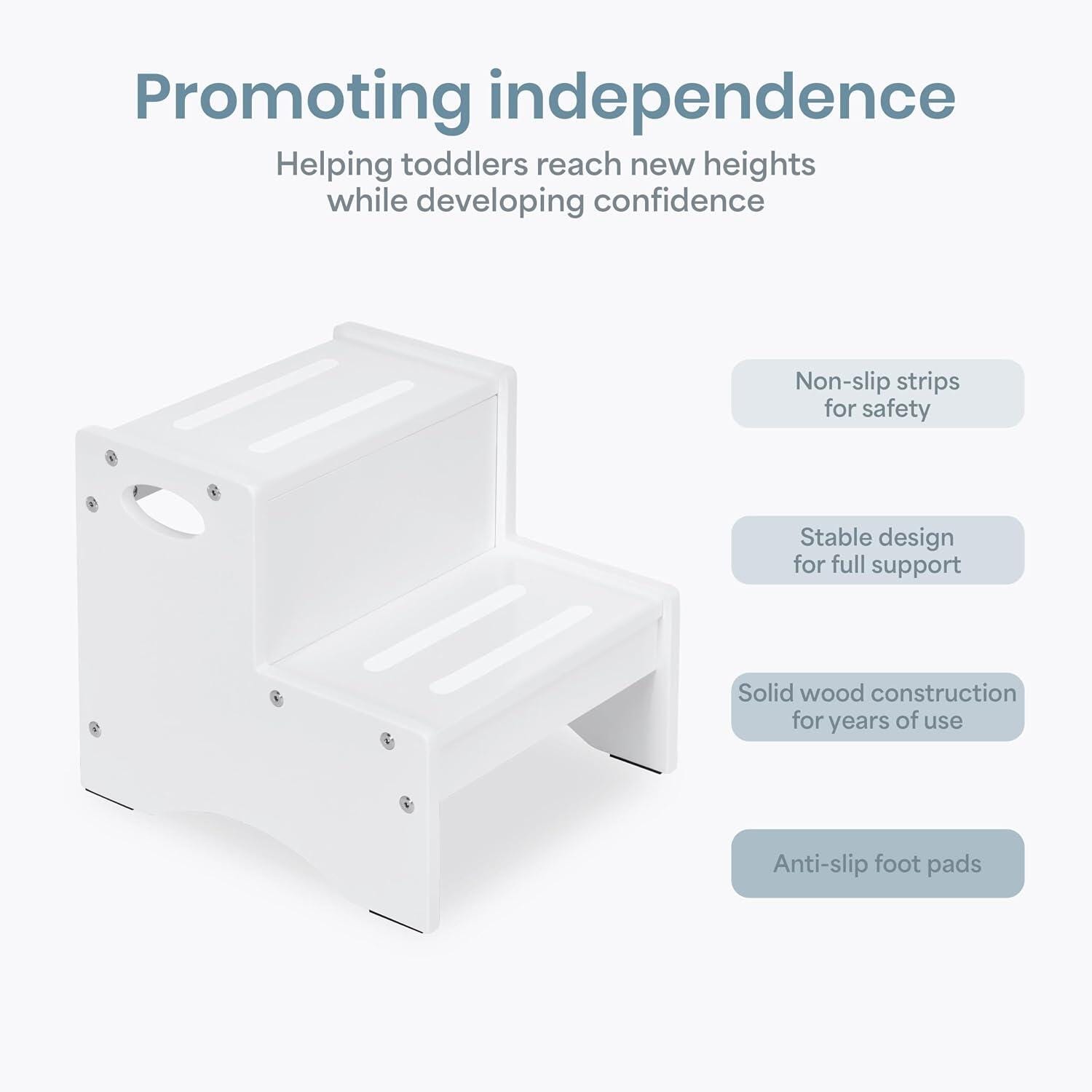 Dream On Me Step Stool, White, large