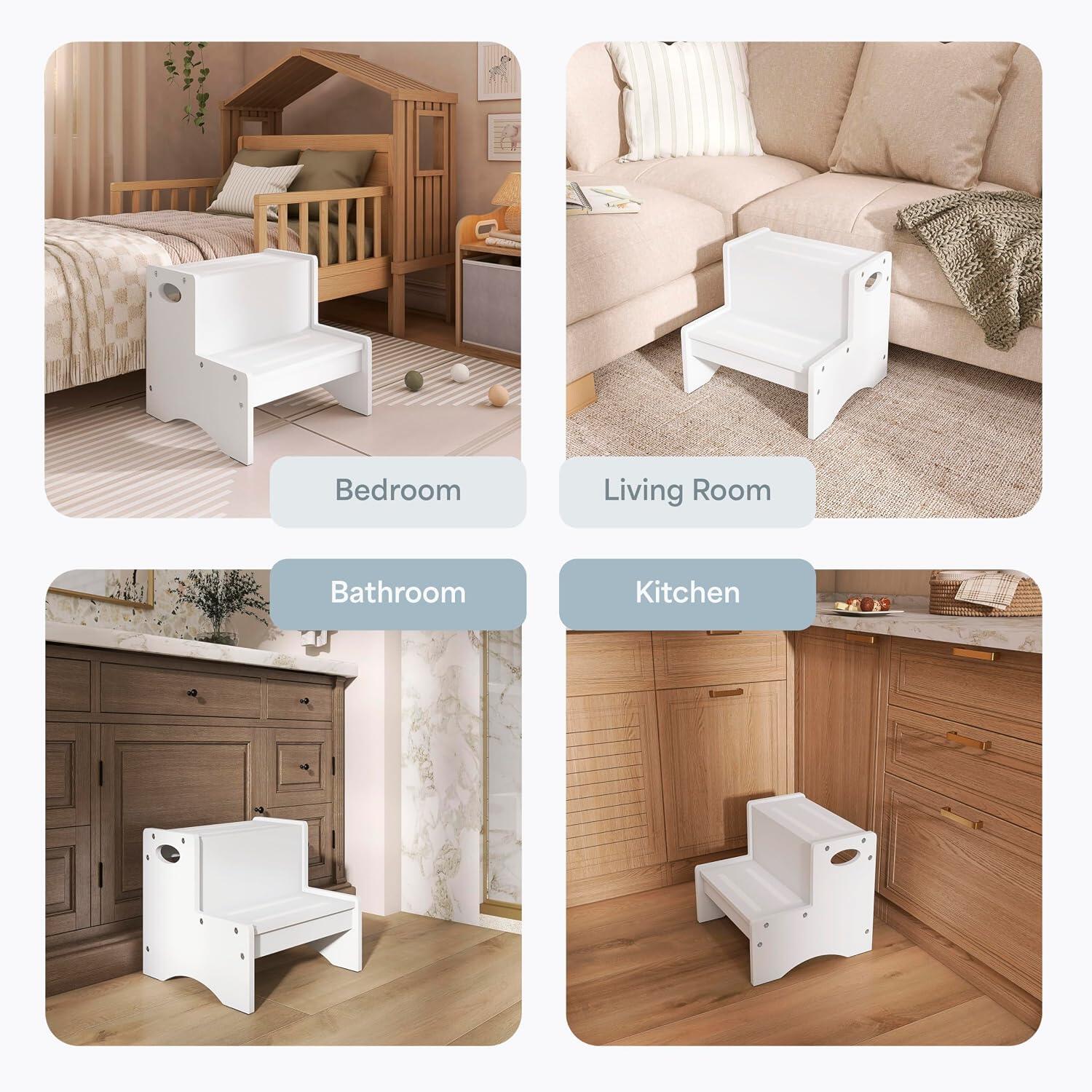Dream On Me Step Stool, White, large