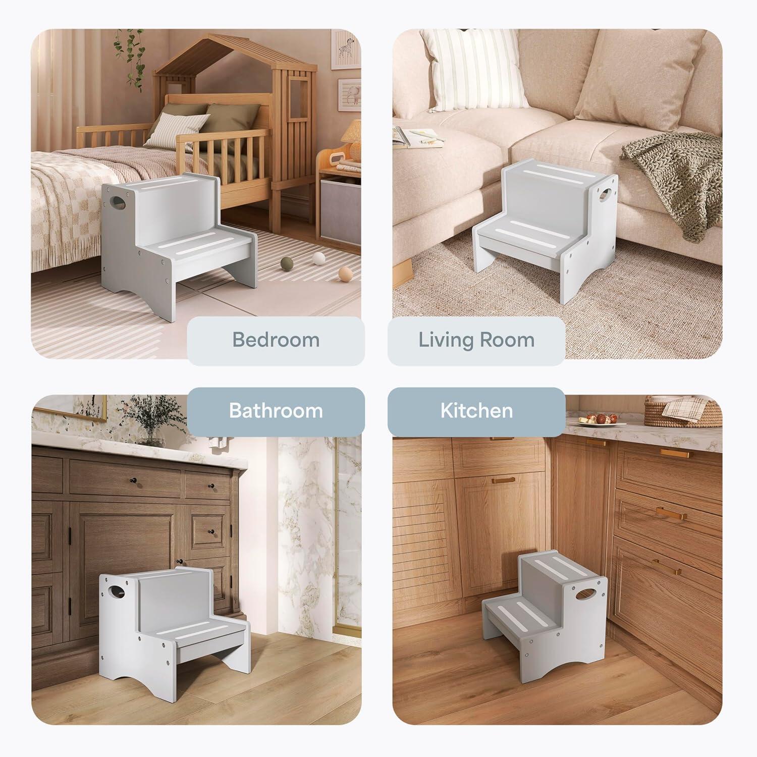 Dream On Me Step Stool, Pebble Gray, large