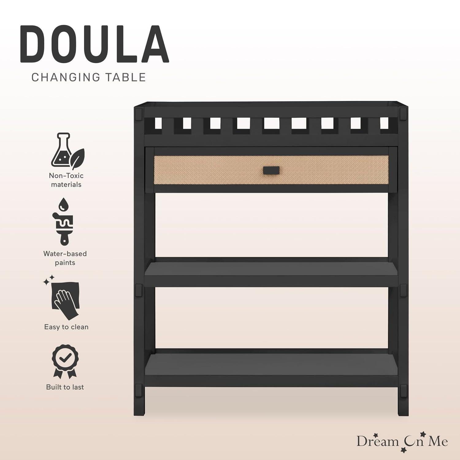 Dream On Me Doula Changing Table, Matte Black, large