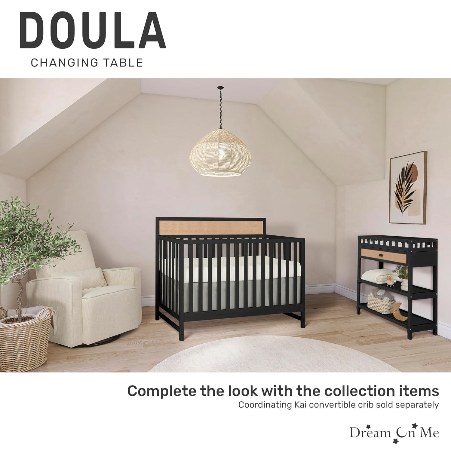 Dream On Me Doula Changing Table, Matte Black, large