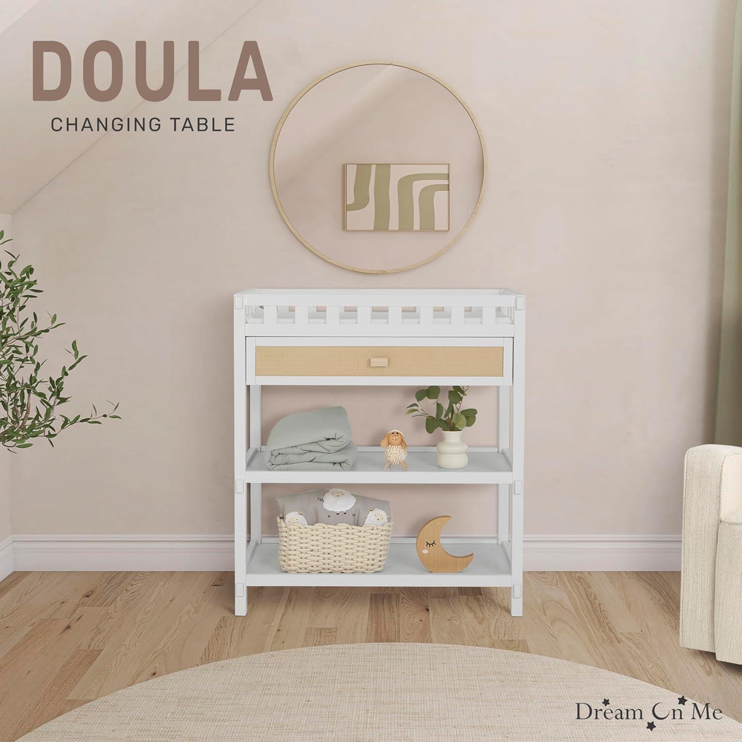 Dream On Me Doula Changing Table, White/Natural, large