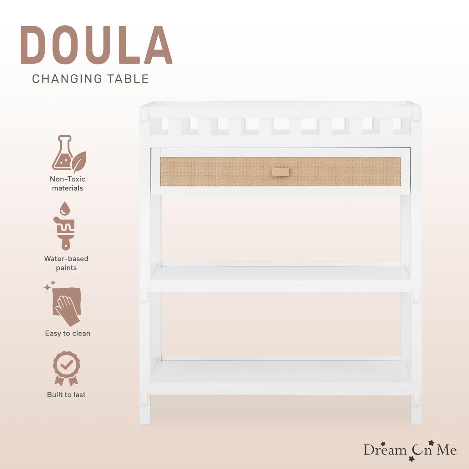 Dream On Me Doula Changing Table, White/Natural, large