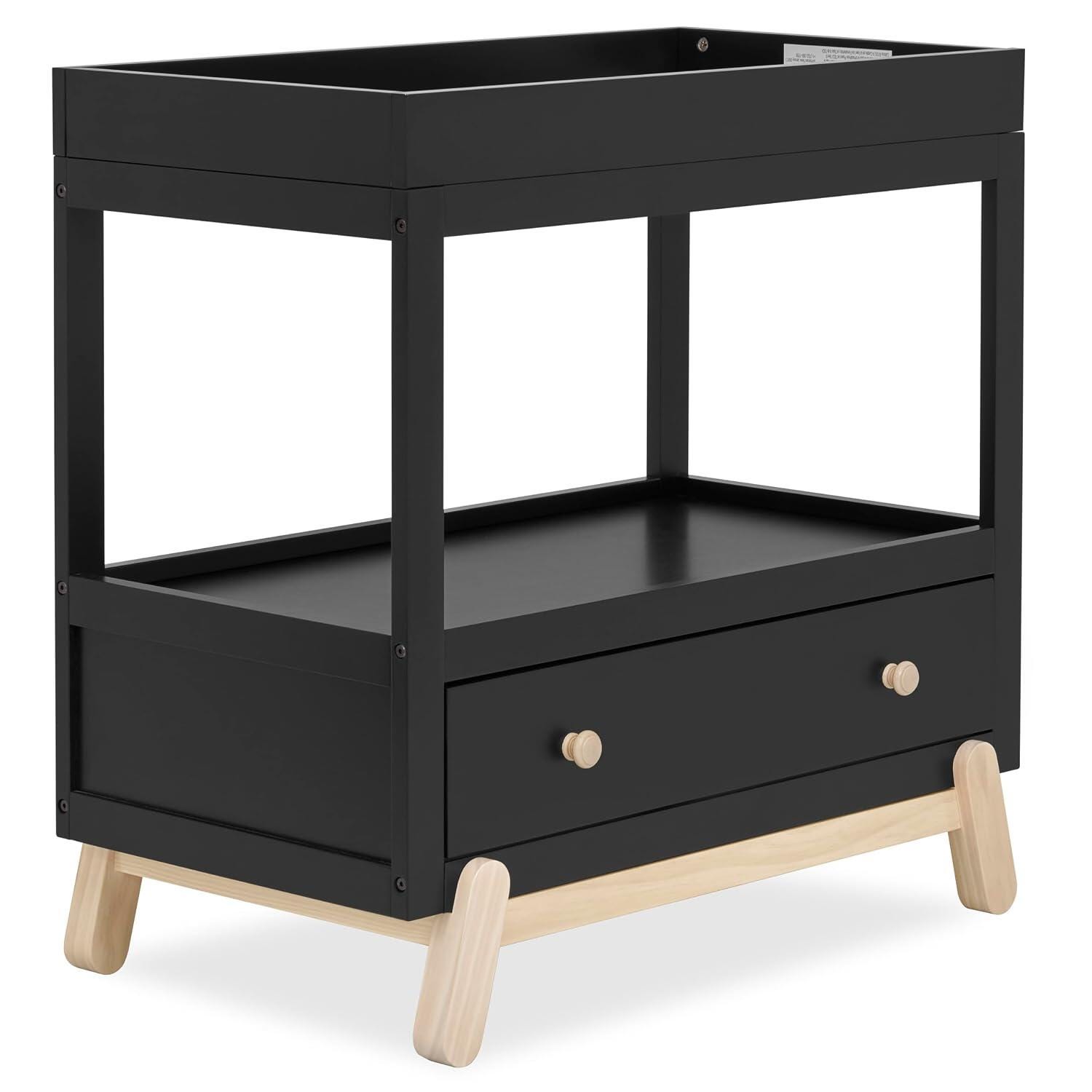 Dream On Me Hygge Solid Changing Table, Black/Tan, large
