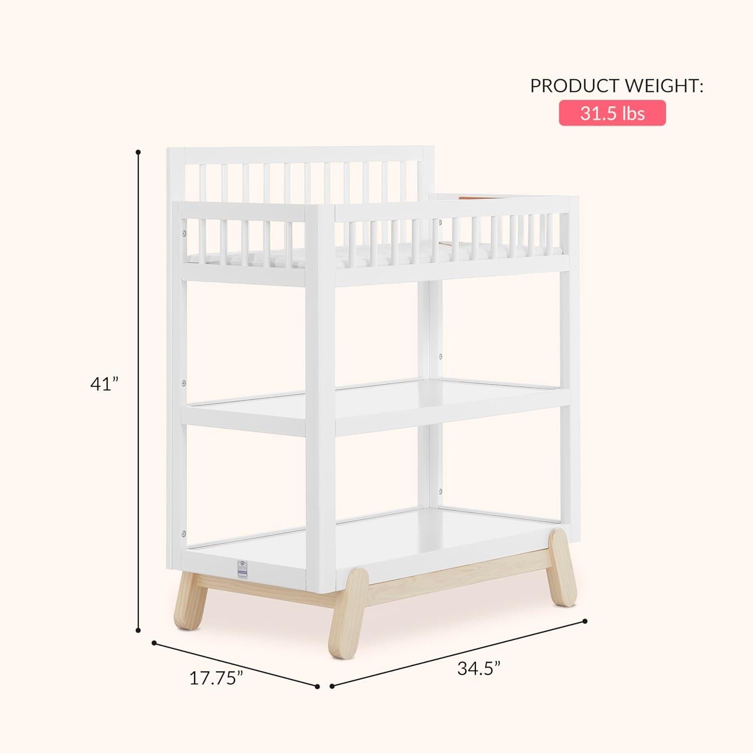 Dream On Me Hygge Changing Table, Vintage White/Tan, large