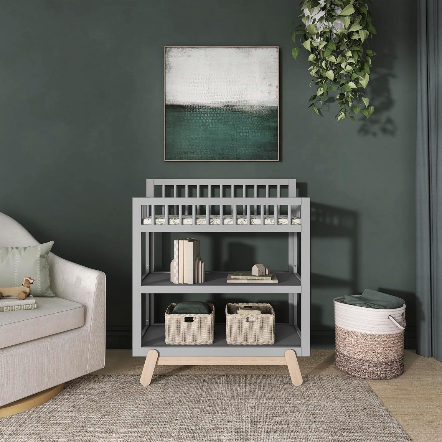 Dream On Me Hygge Changing Table, Pebble Gray/Tan, rollover