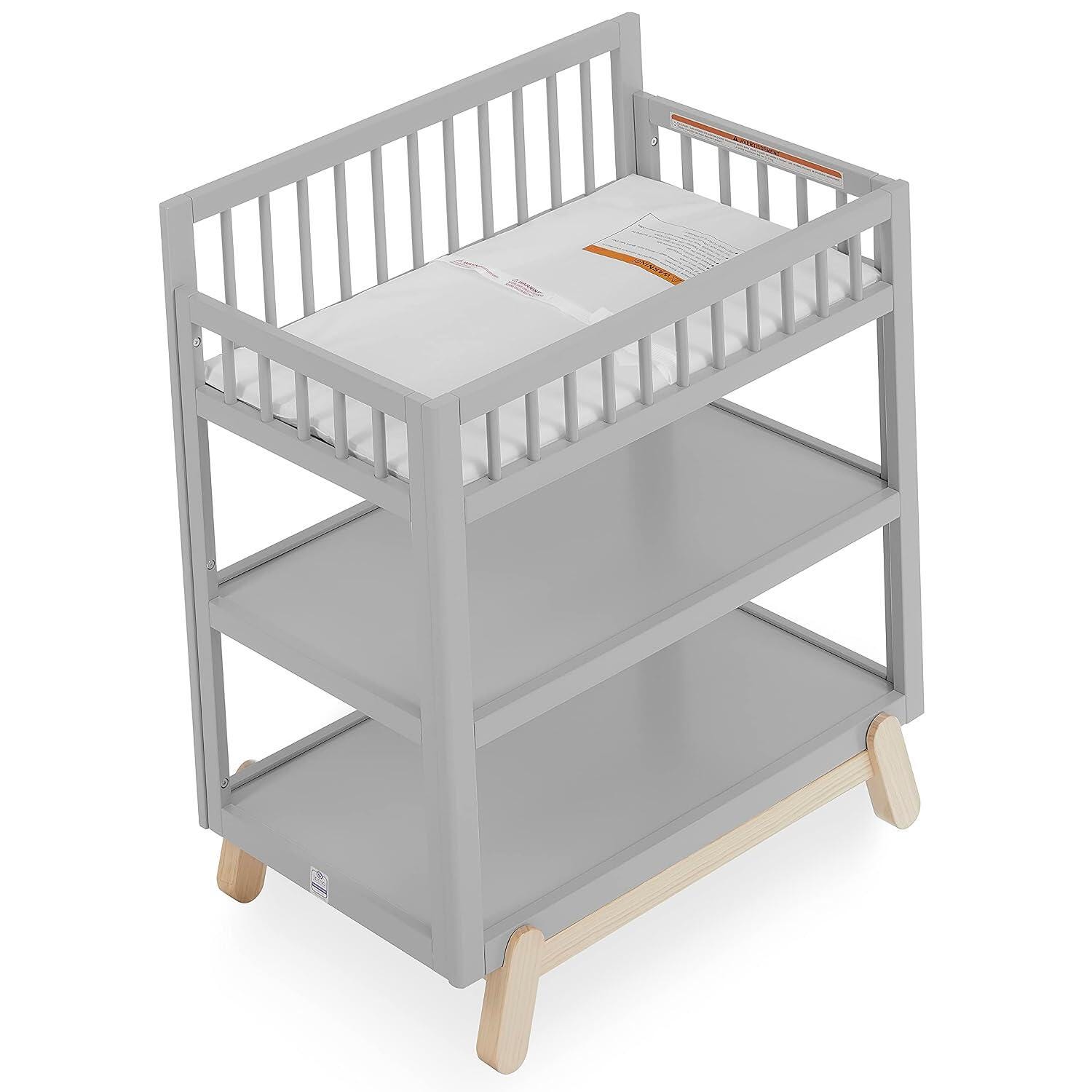 Dream On Me Hygge Changing Table, Pebble Gray/Tan, large