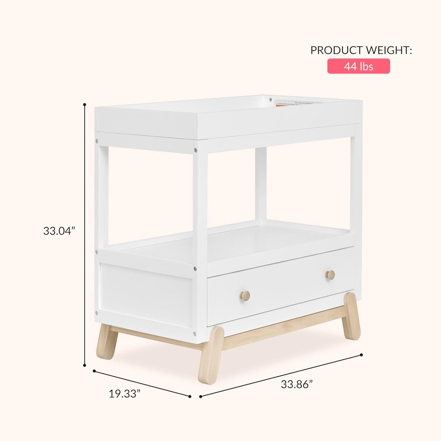Dream On Me Hygge Solid Changing Table, White/Tan, large