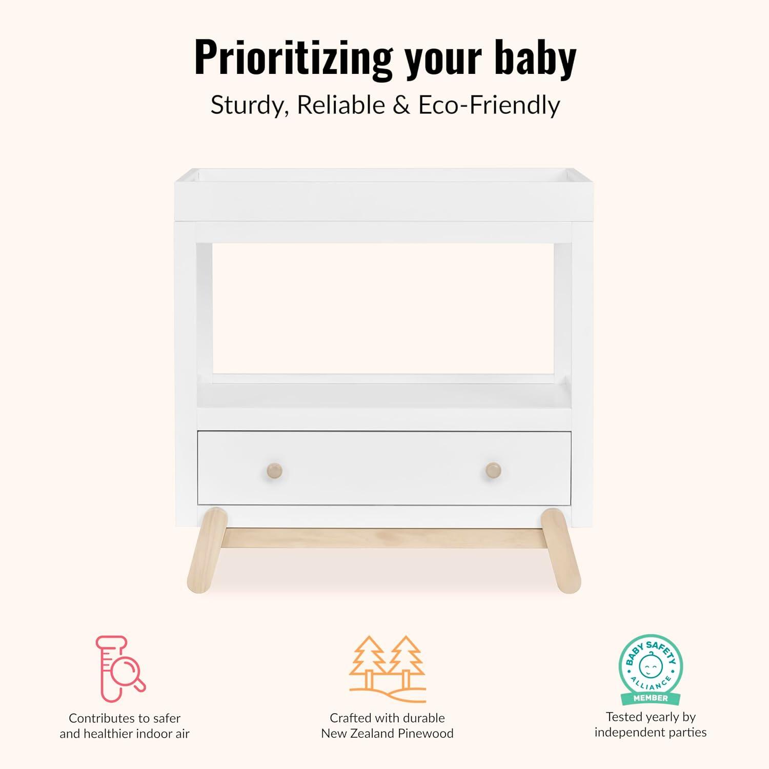 Dream On Me Hygge Solid Changing Table, White/Tan, large