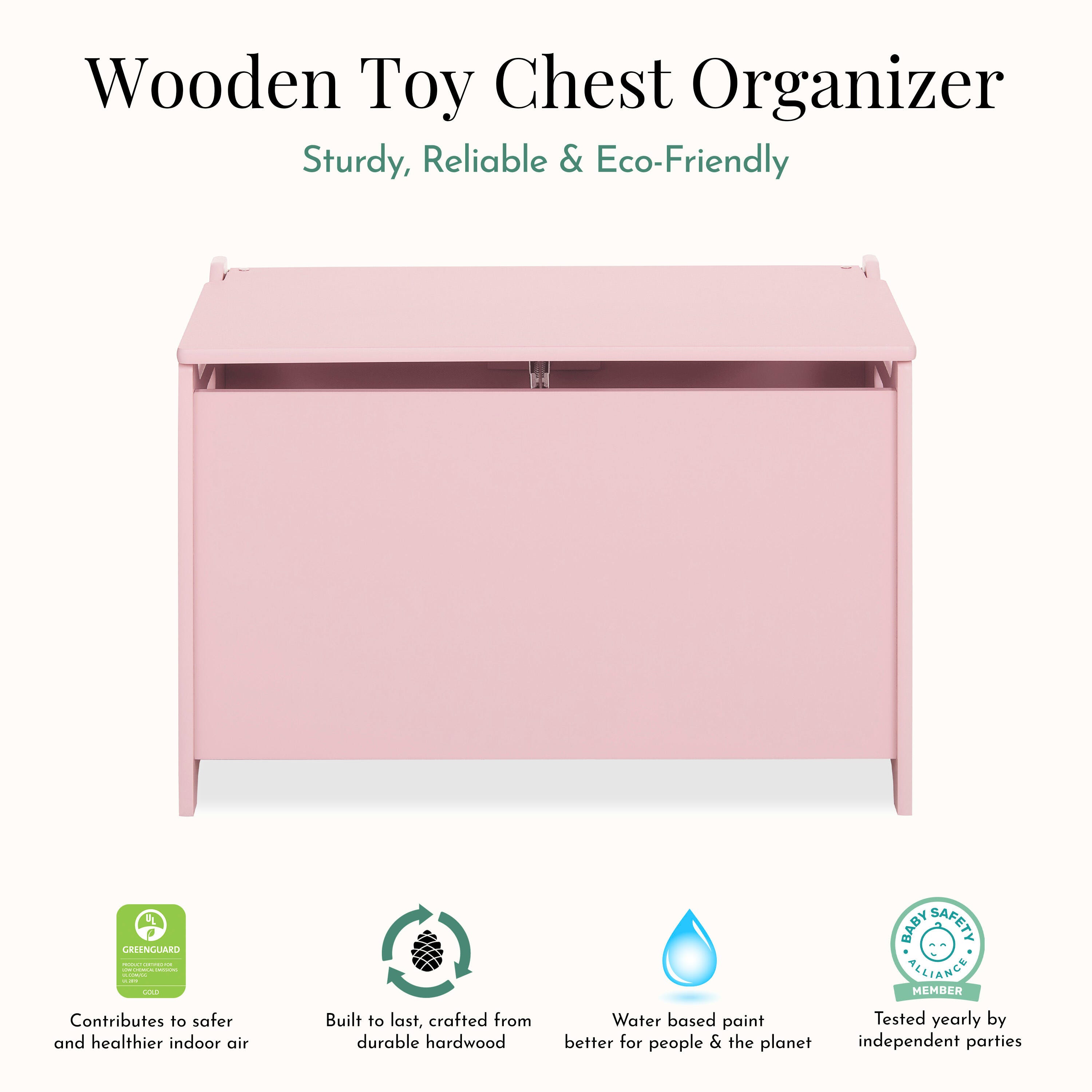 Evolur Kids Toy Chest, Pink, large