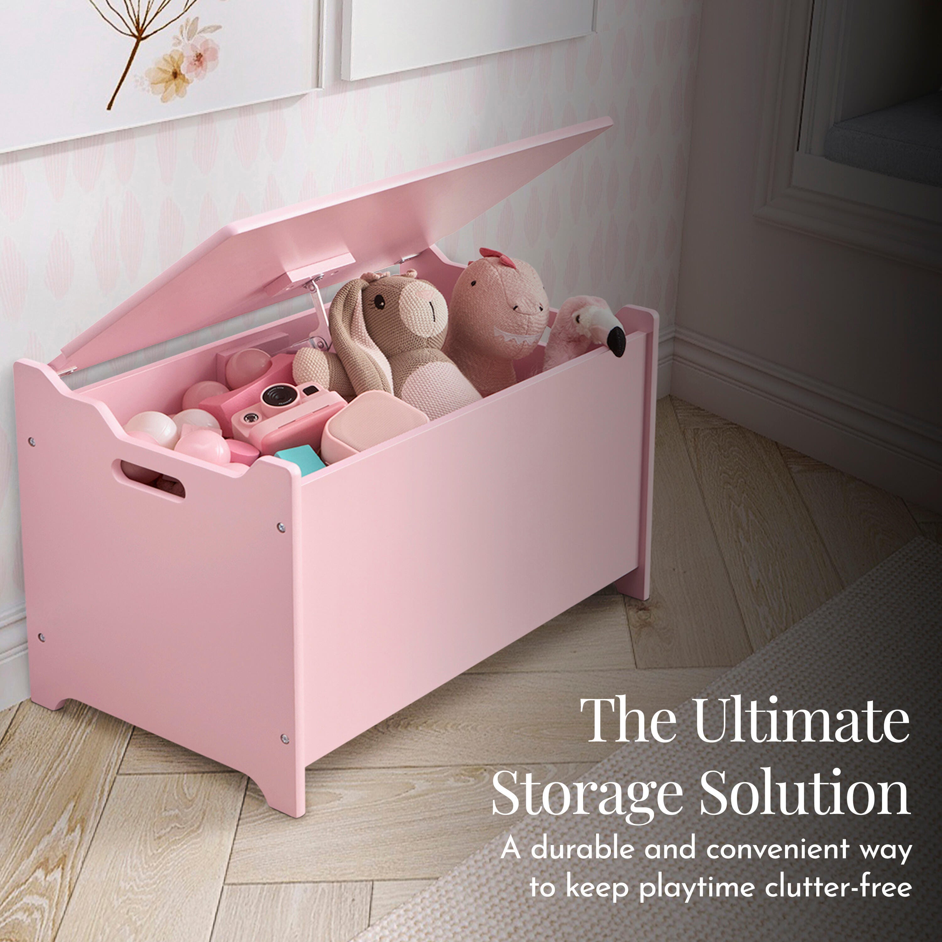 Evolur Kids Toy Chest, Pink, large