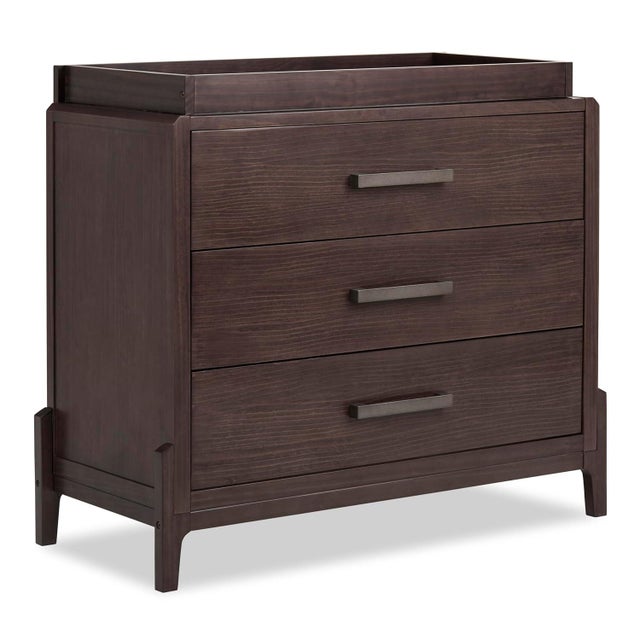 Evolur Atlas 3 Drawers Dresser with Changing Topper, Roasted Chestnut