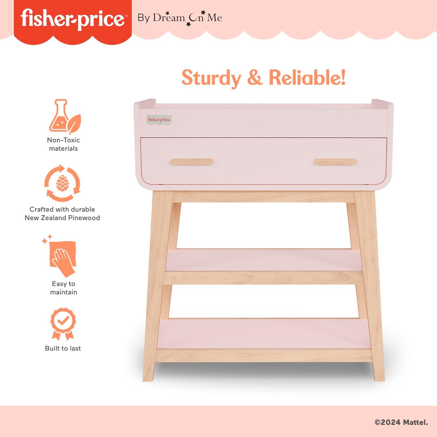 Fisher-Price Iris/Siesta Changing Table, Blush Pink/Beige, large