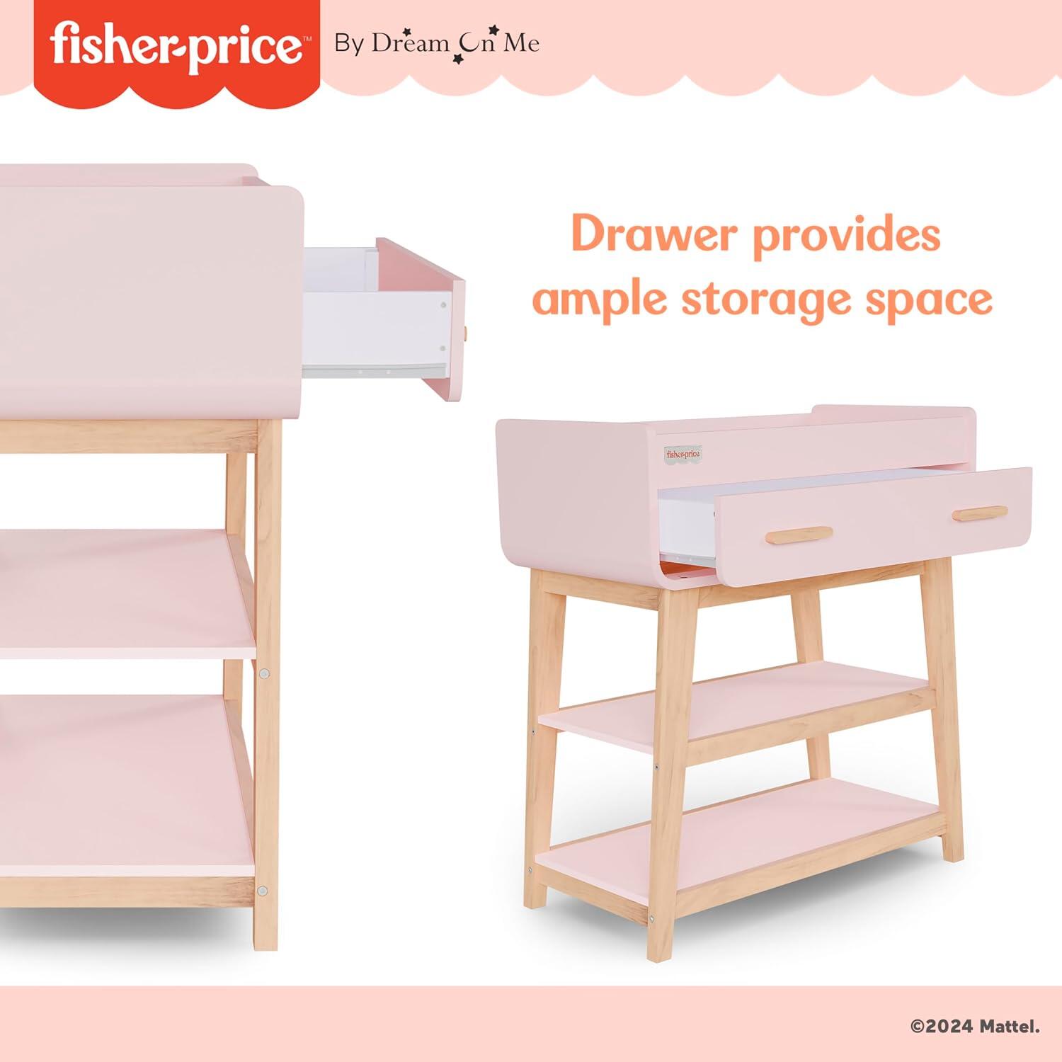 Fisher-Price Iris/Siesta Changing Table, Blush Pink/Beige, large