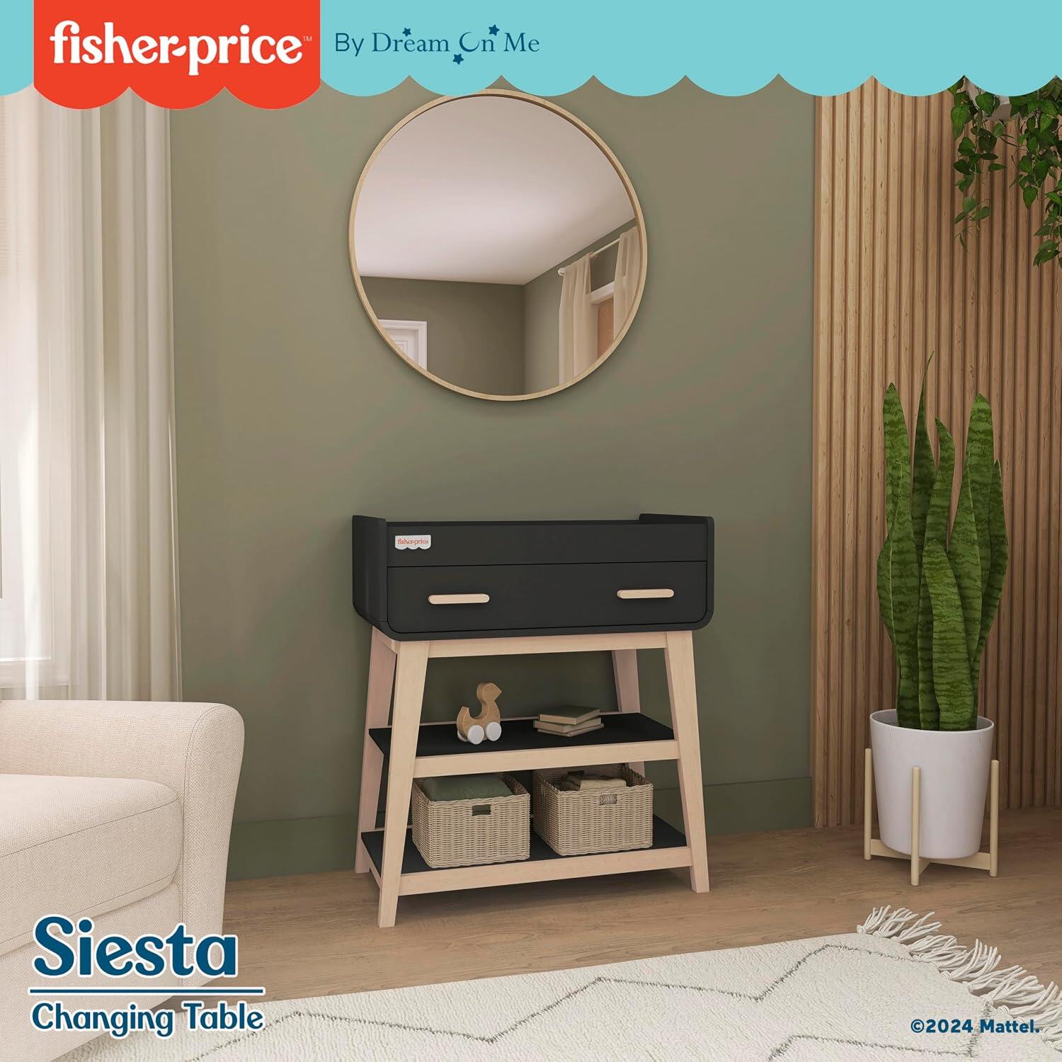 Fisher-Price Iris/Siesta Changing Table, Black/Vintage Oak, large