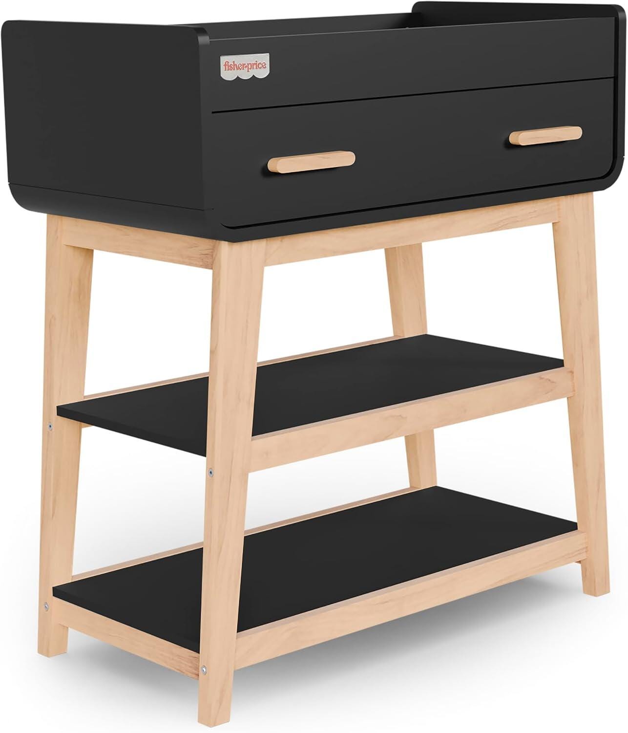 Fisher-Price Iris/Siesta Changing Table, Black/Vintage Oak, large