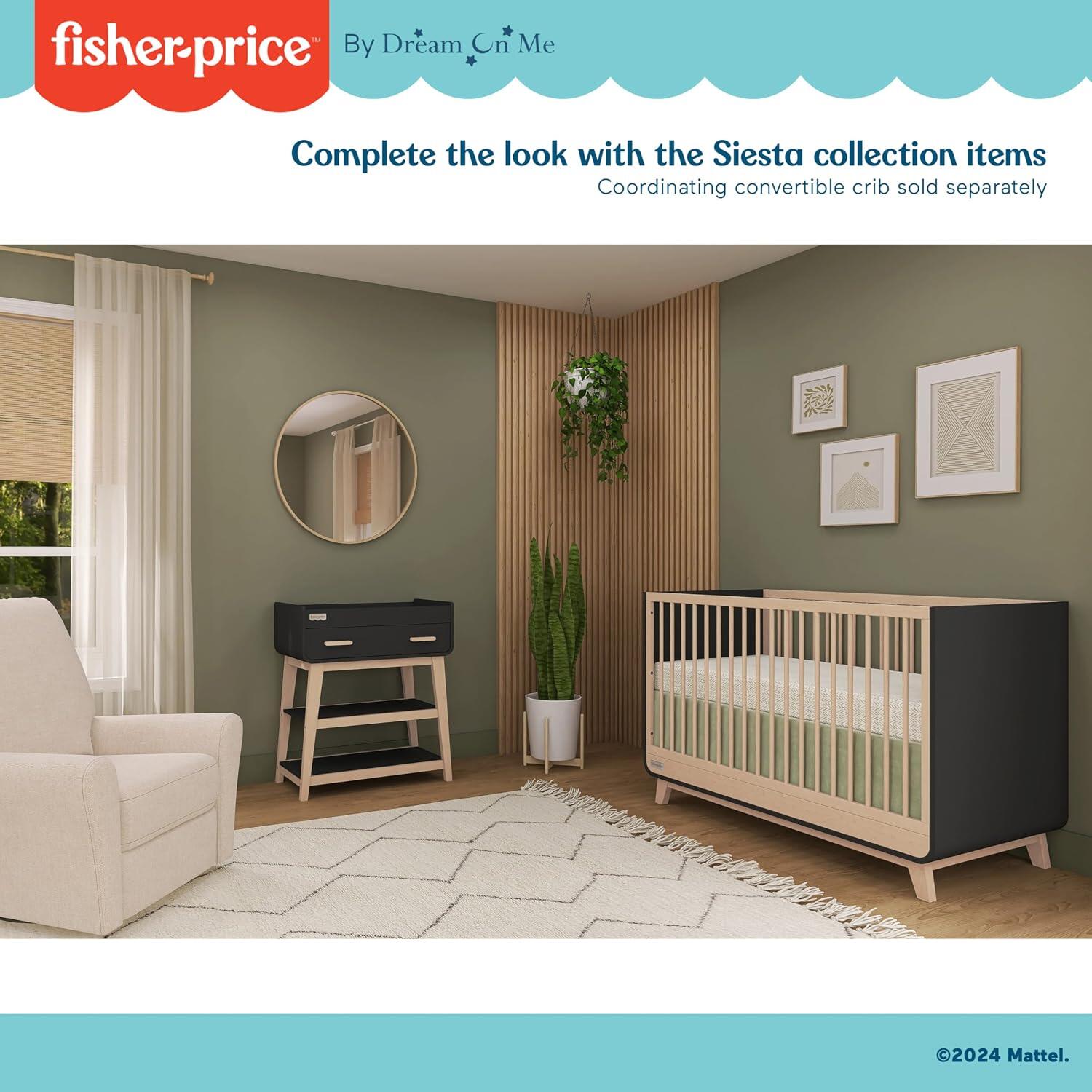 Fisher-Price Iris/Siesta Changing Table, Black/Vintage Oak, large
