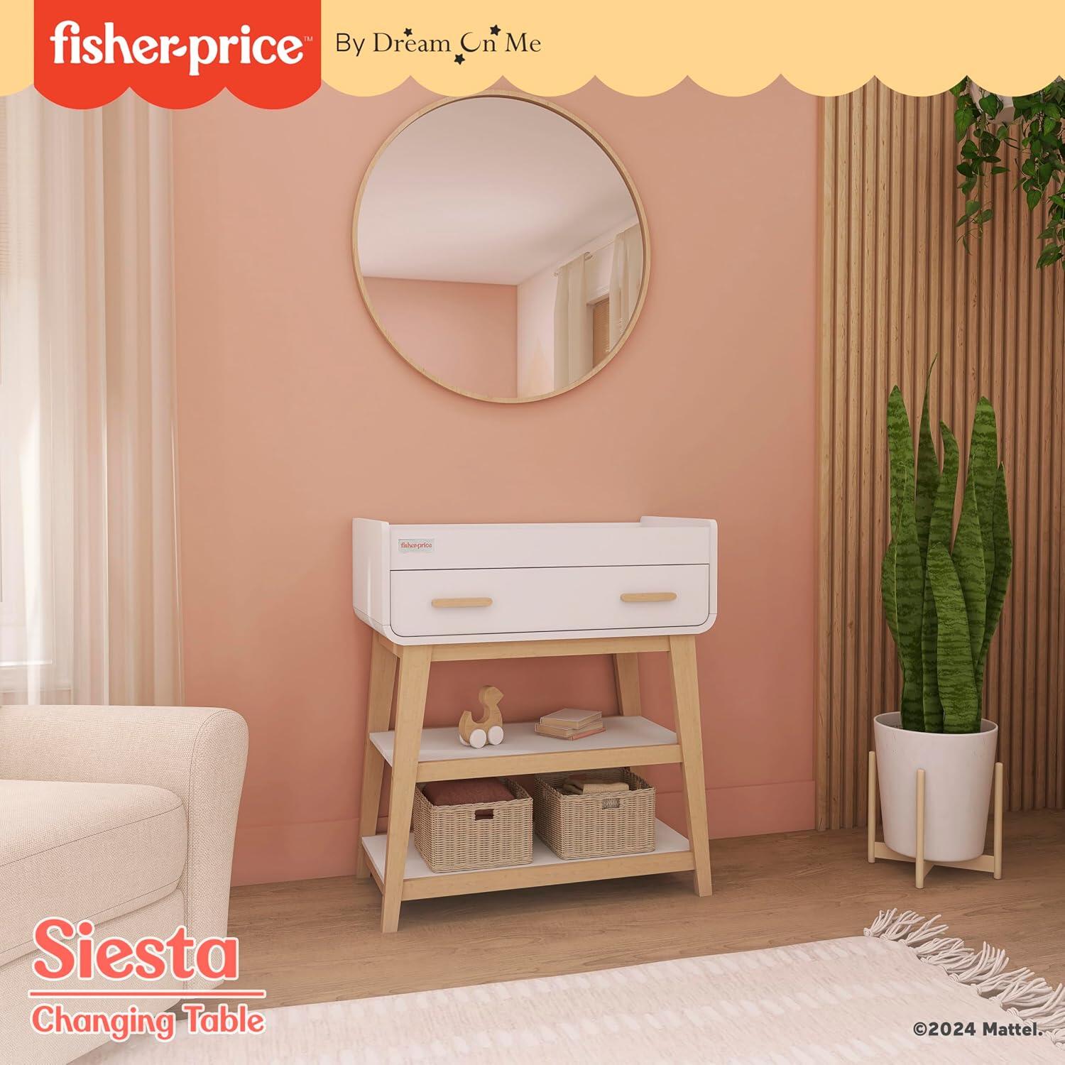 Fisher-Price Iris/Siesta Changing Table, Vintage White/Oak, rollover