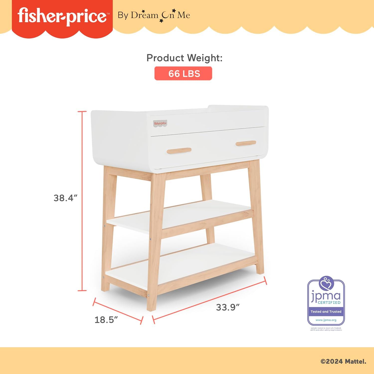 Fisher-Price Iris/Siesta Changing Table, Vintage White/Oak, large