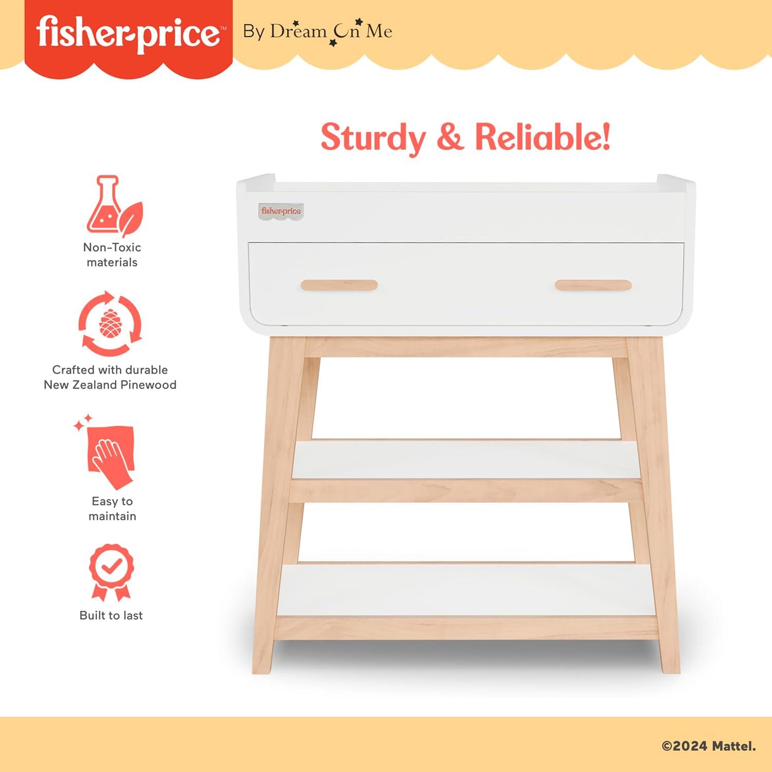 Fisher-Price Iris/Siesta Changing Table, Vintage White/Oak, large