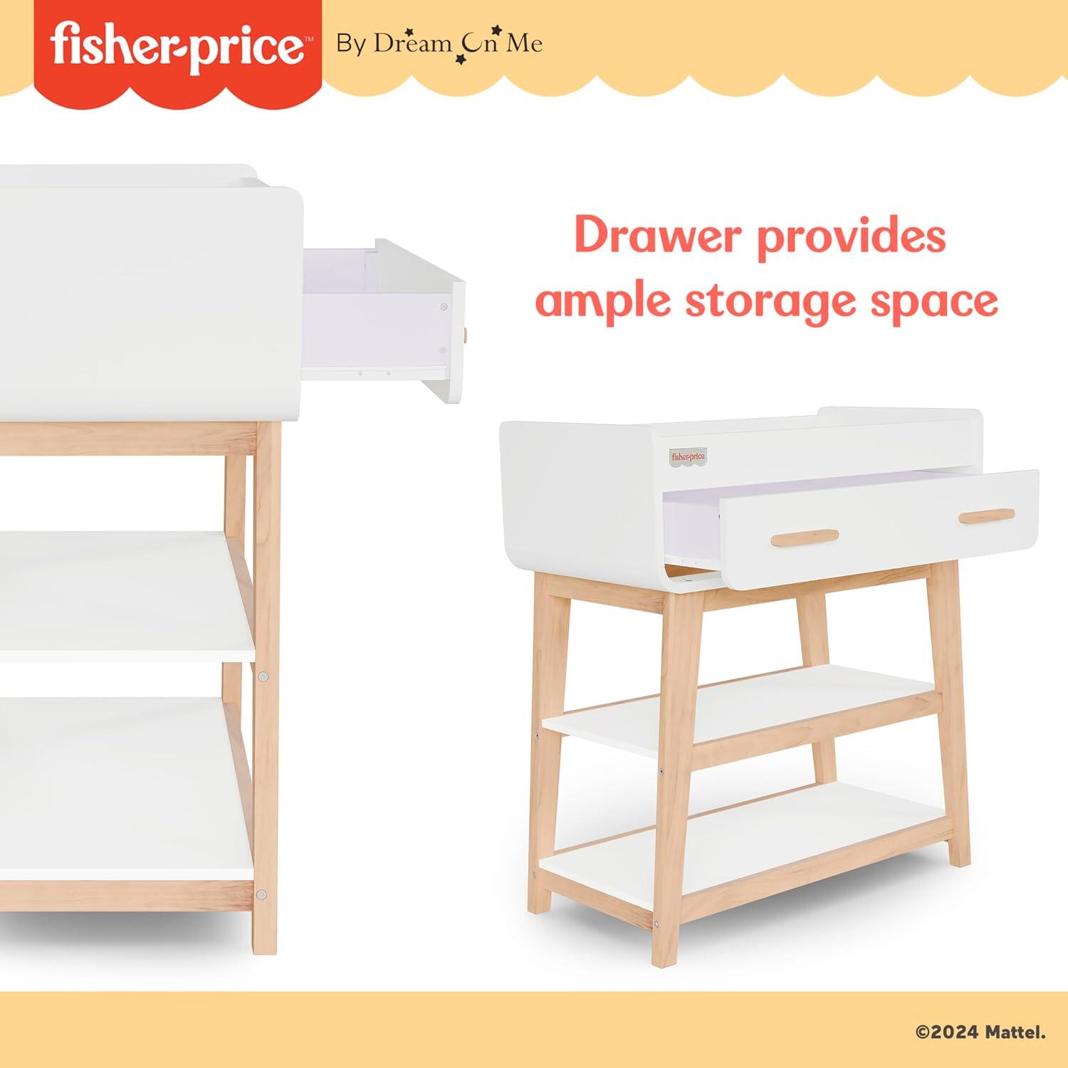 Fisher-Price Iris/Siesta Changing Table, Vintage White/Oak, large