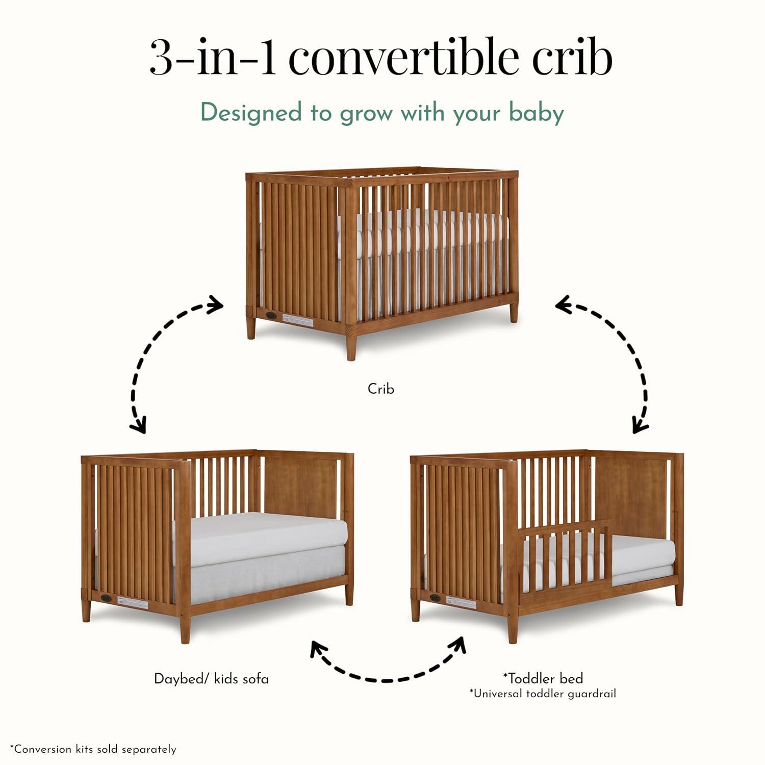 Evolur Flynn 3-in-1 Convertible Island Crib, , large