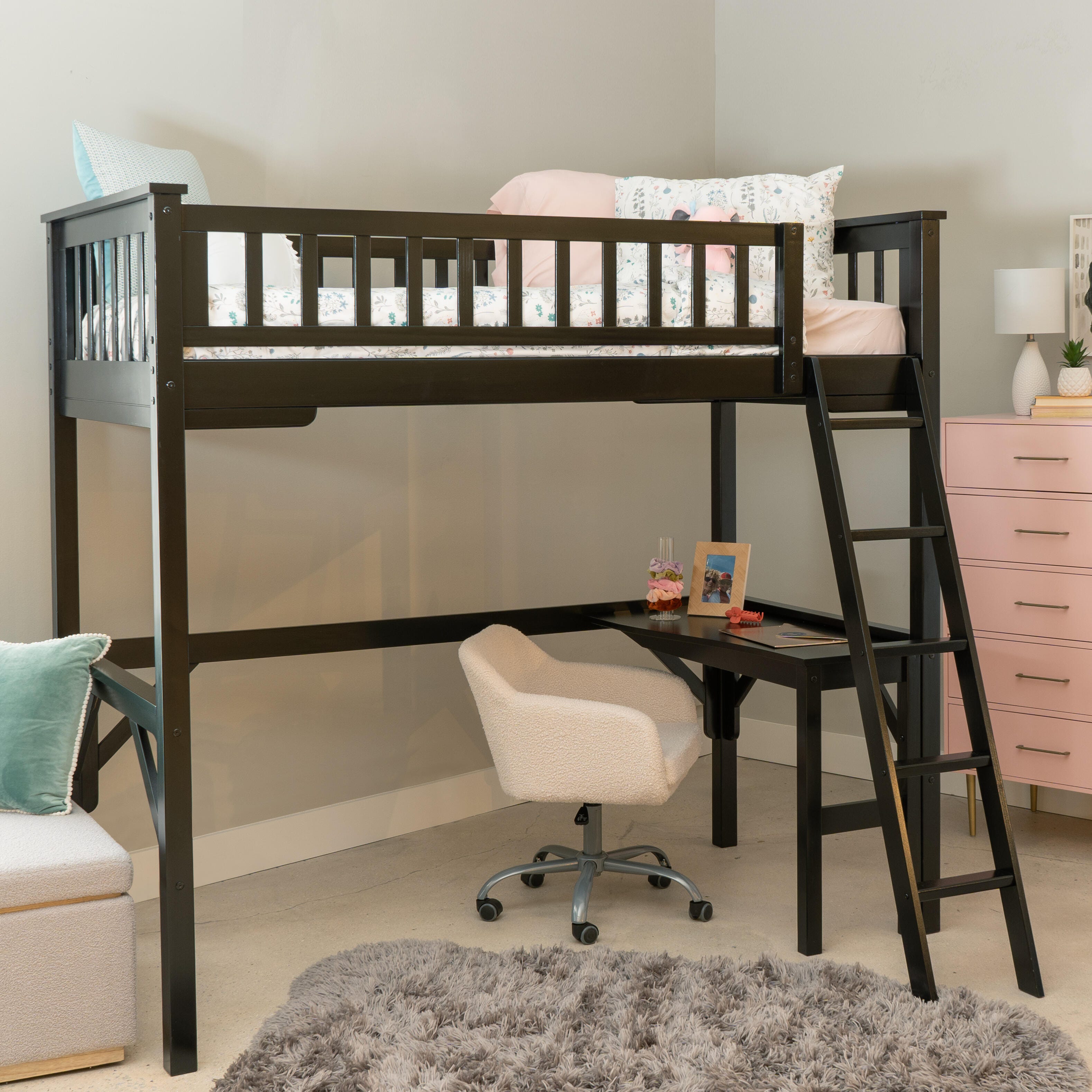 Linon Cale Loft Bed with Storage