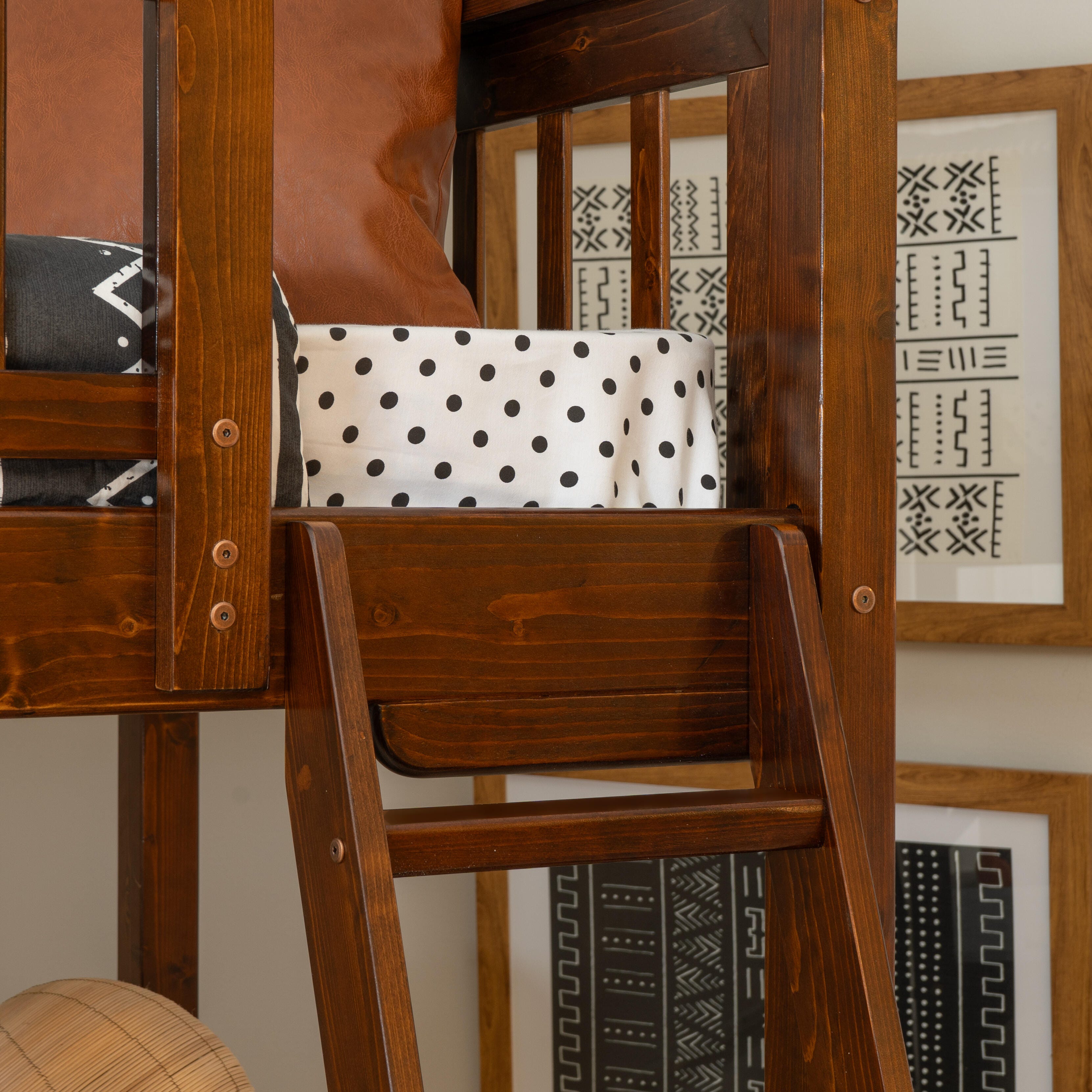 Linon Cale Twin Loft Bed with Storage, Espresso, large