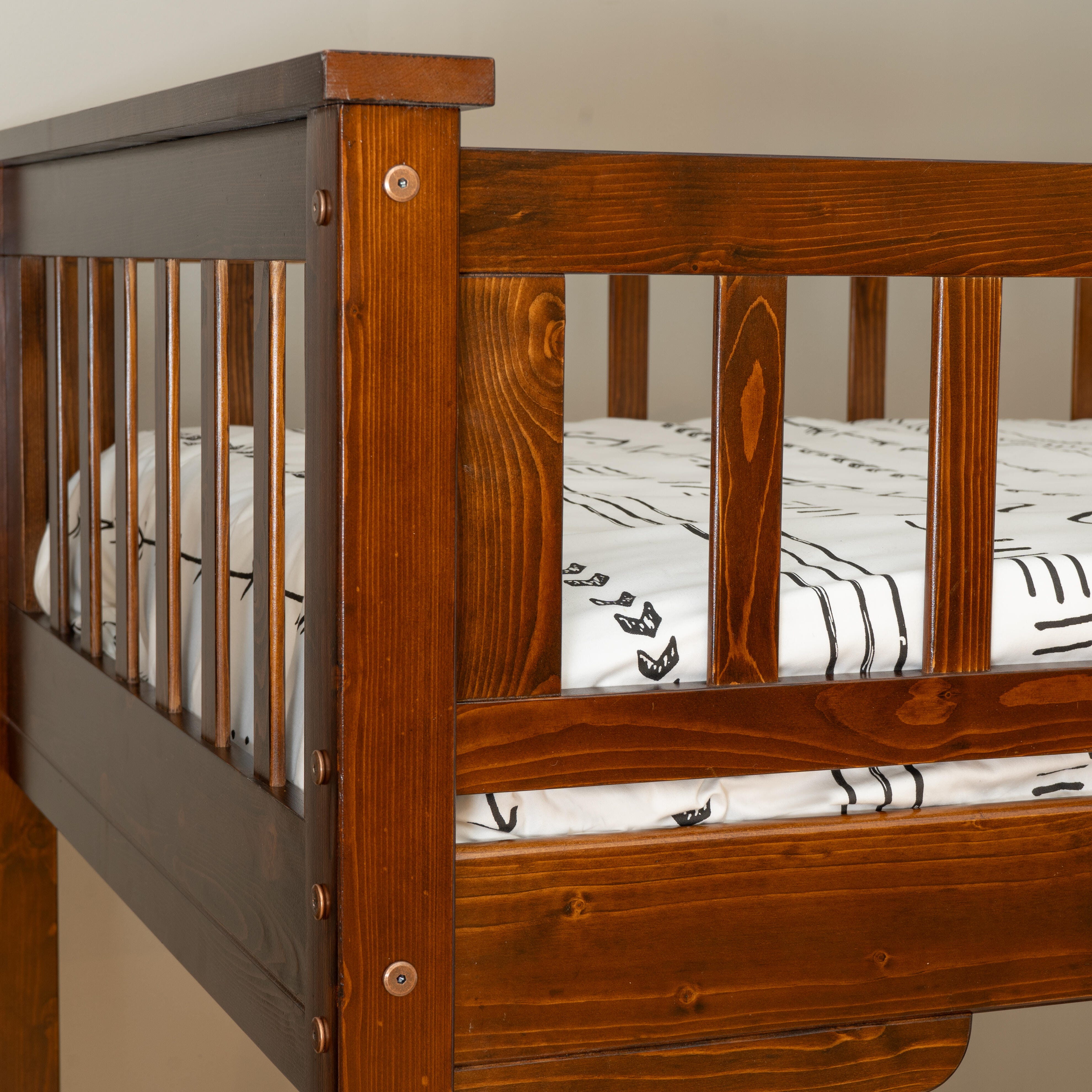 Linon Cale Twin Loft Bed with Storage, Espresso, large