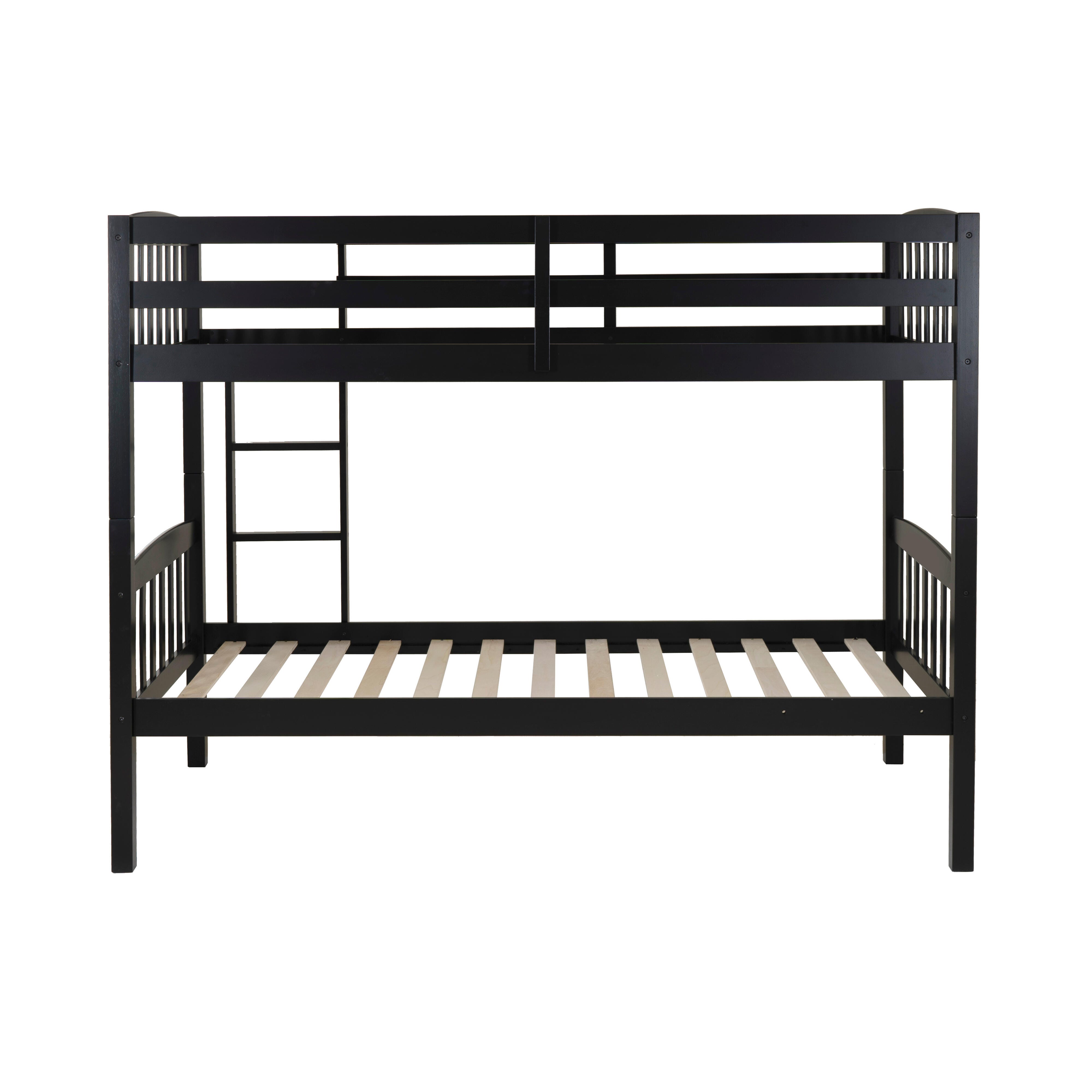 Linon Lyra Twin Bunk Bed, Black, large
