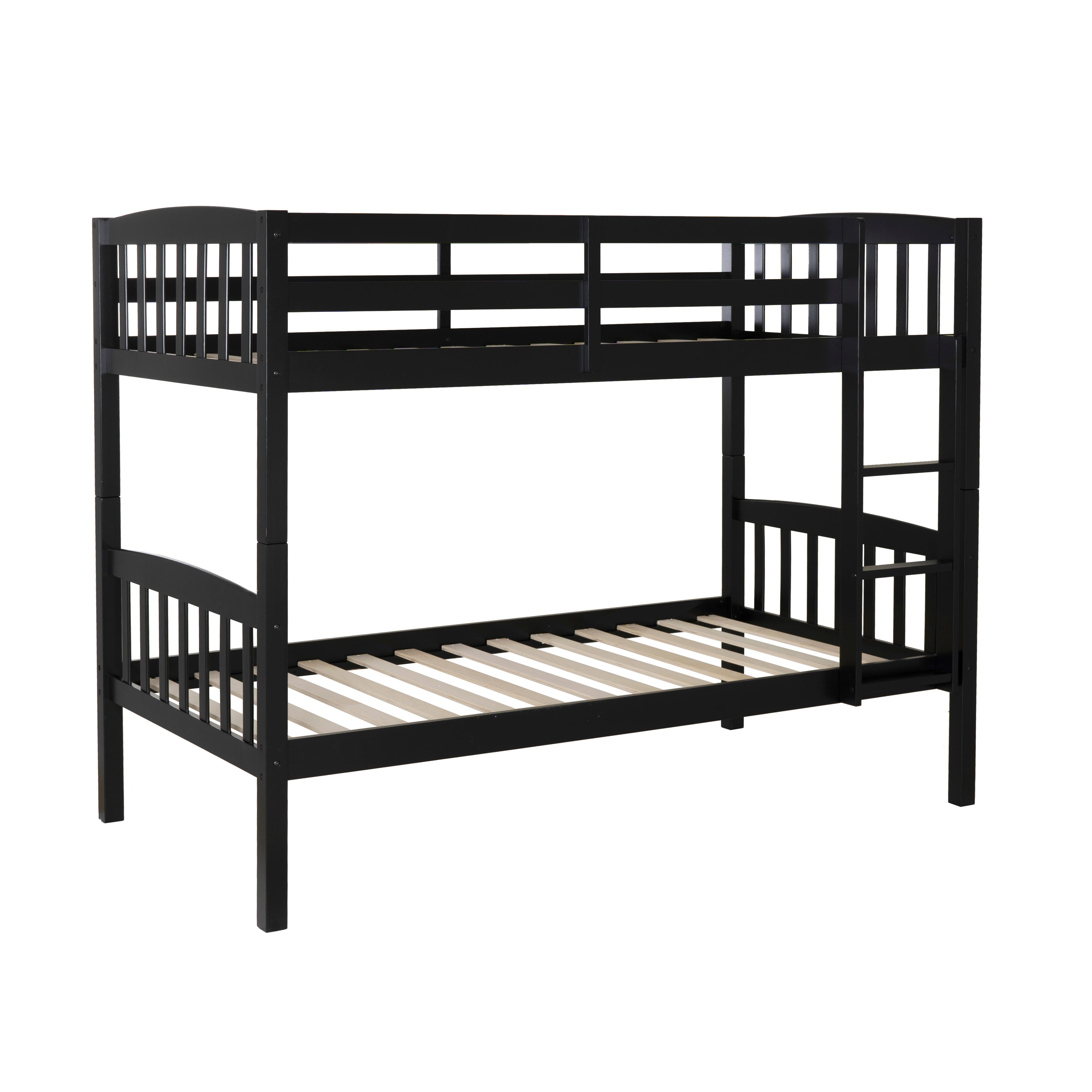 Linon Lyra Twin Bunk Bed, Black