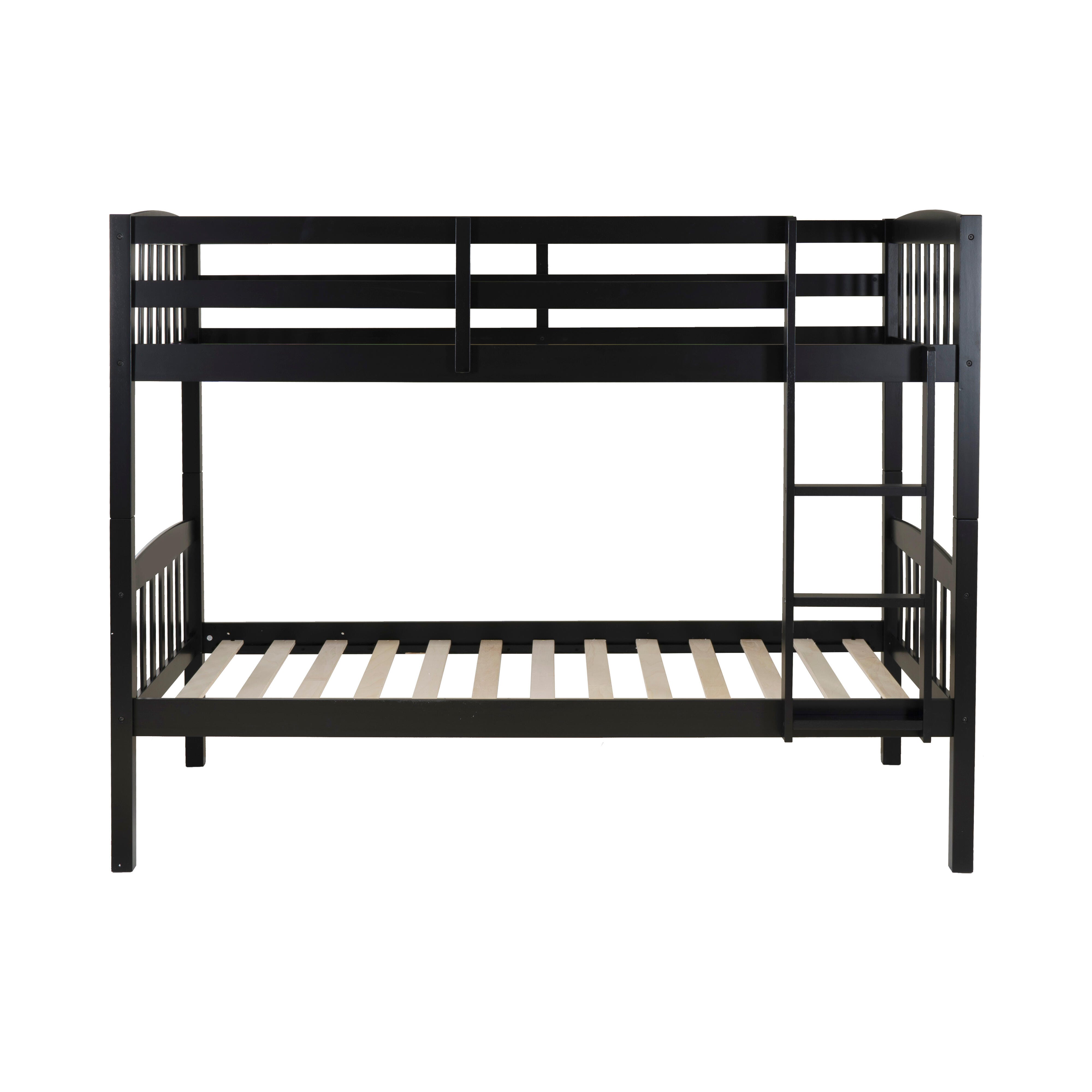 Linon Lyra Twin Bunk Bed, Black, large
