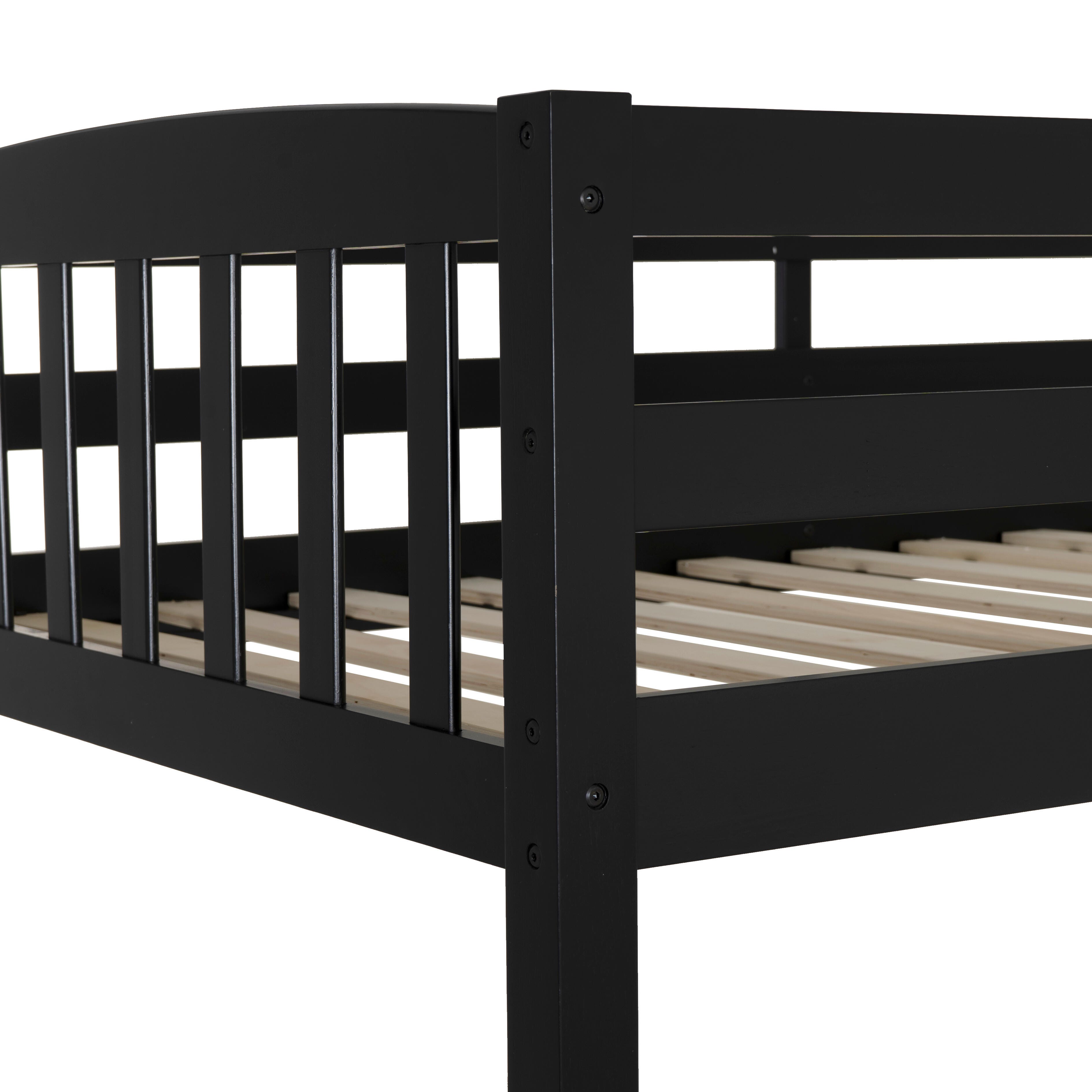 Linon Lyra Twin Bunk Bed, Black, large
