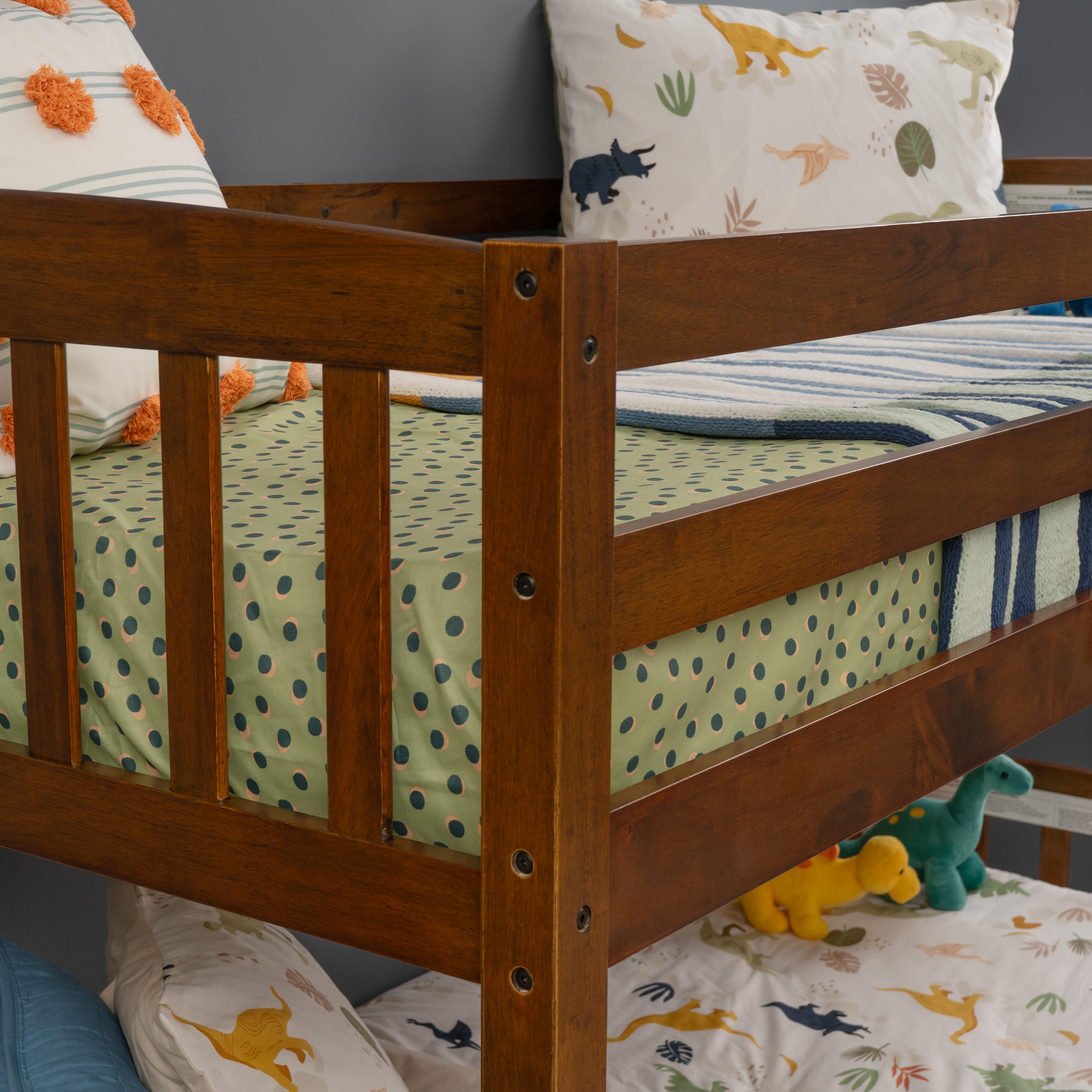 Linon Lyra Twin Bunk Bed, Oak, large