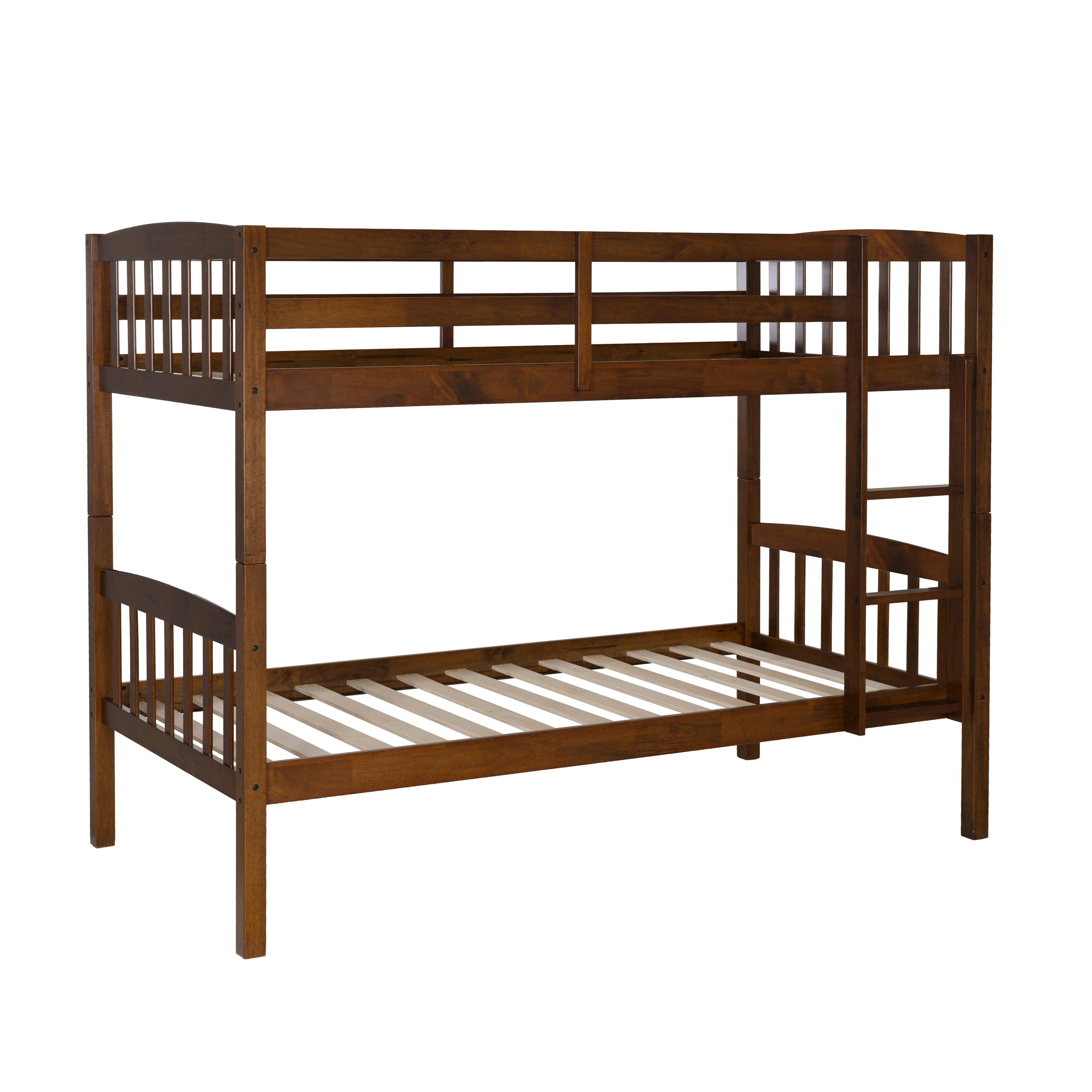 Linon Lyra Twin Bunk Bed, Oak, large