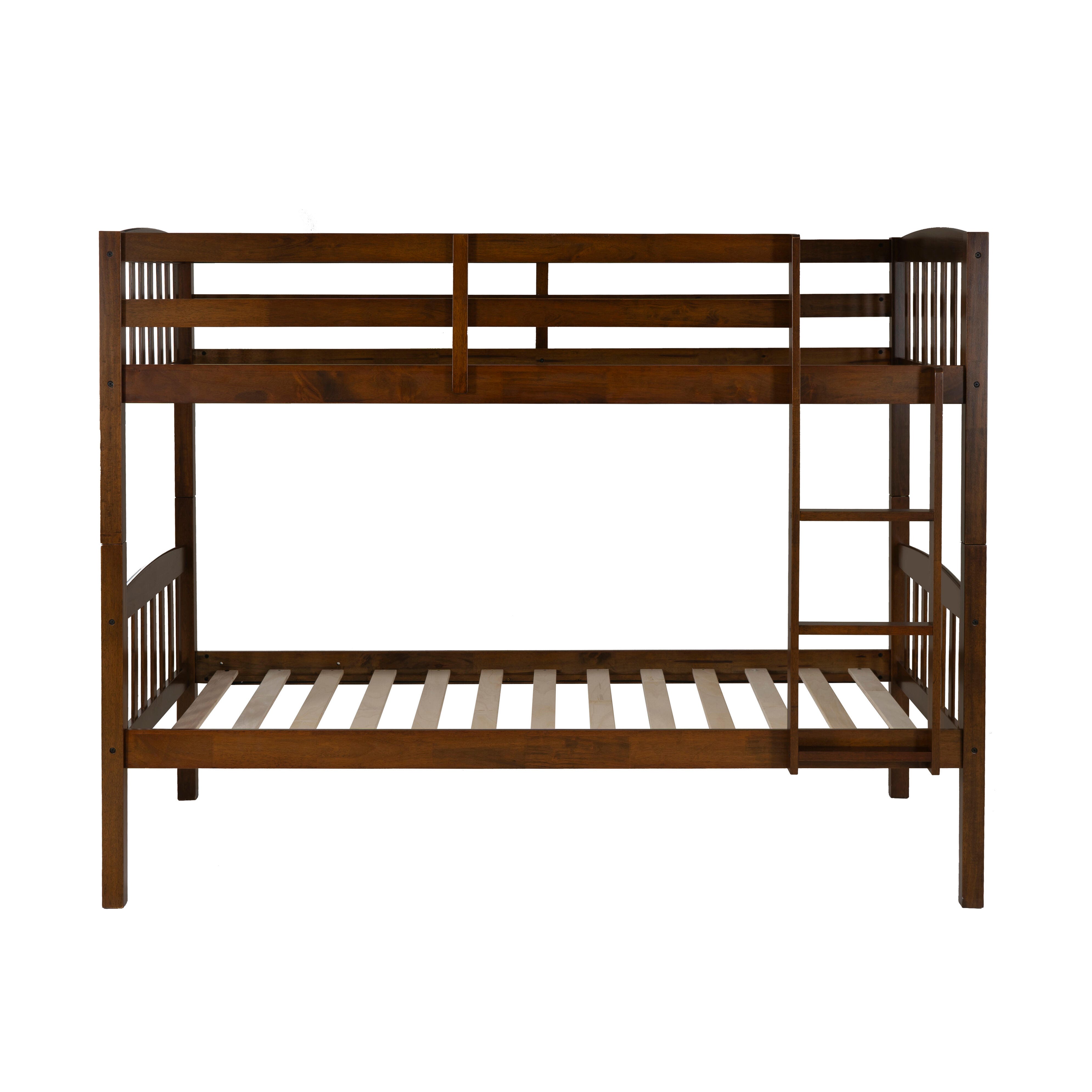 Linon Lyra Twin Bunk Bed, Oak, large