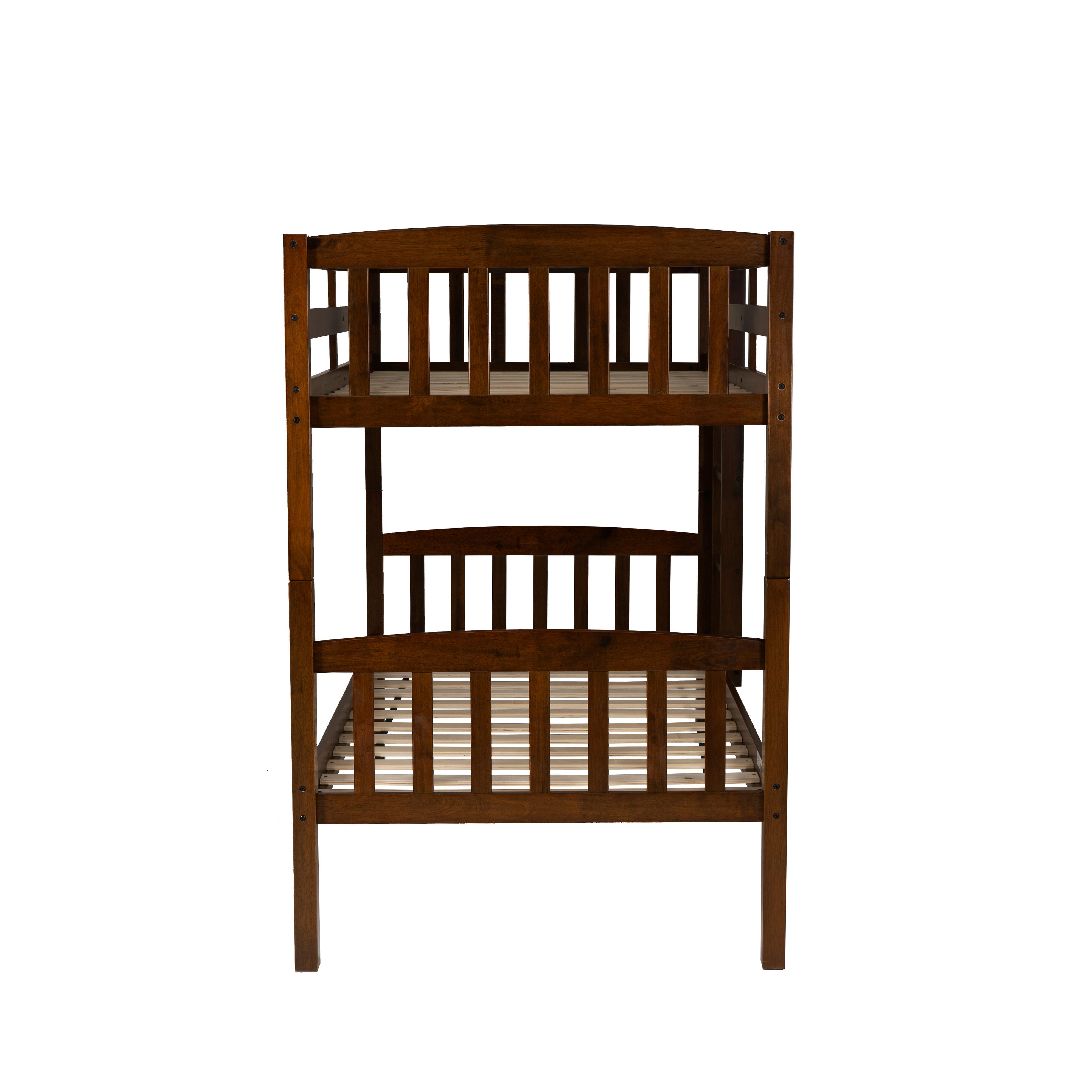 Linon Lyra Twin Bunk Bed, Oak, large