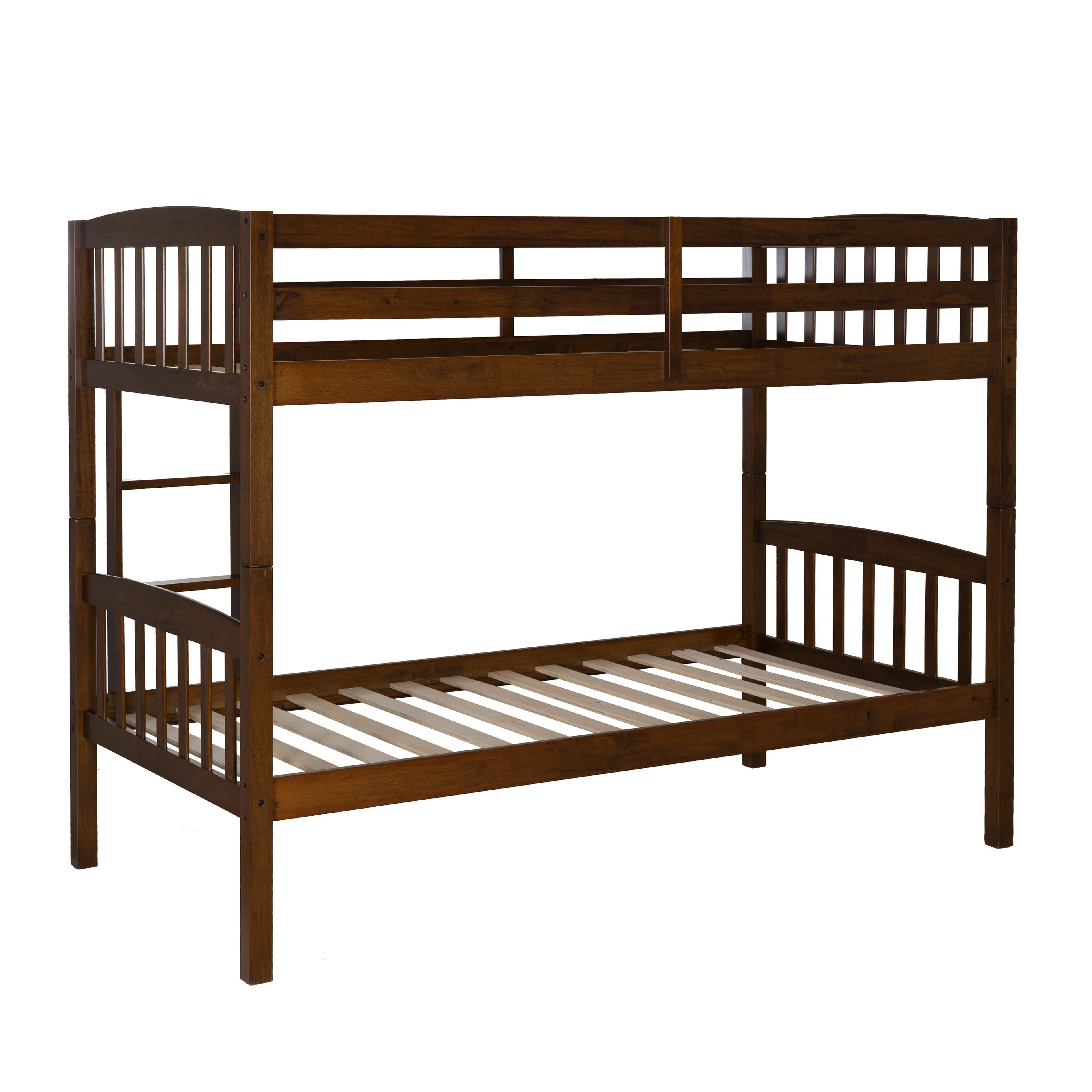 Linon Lyra Twin Bunk Bed, Oak, large