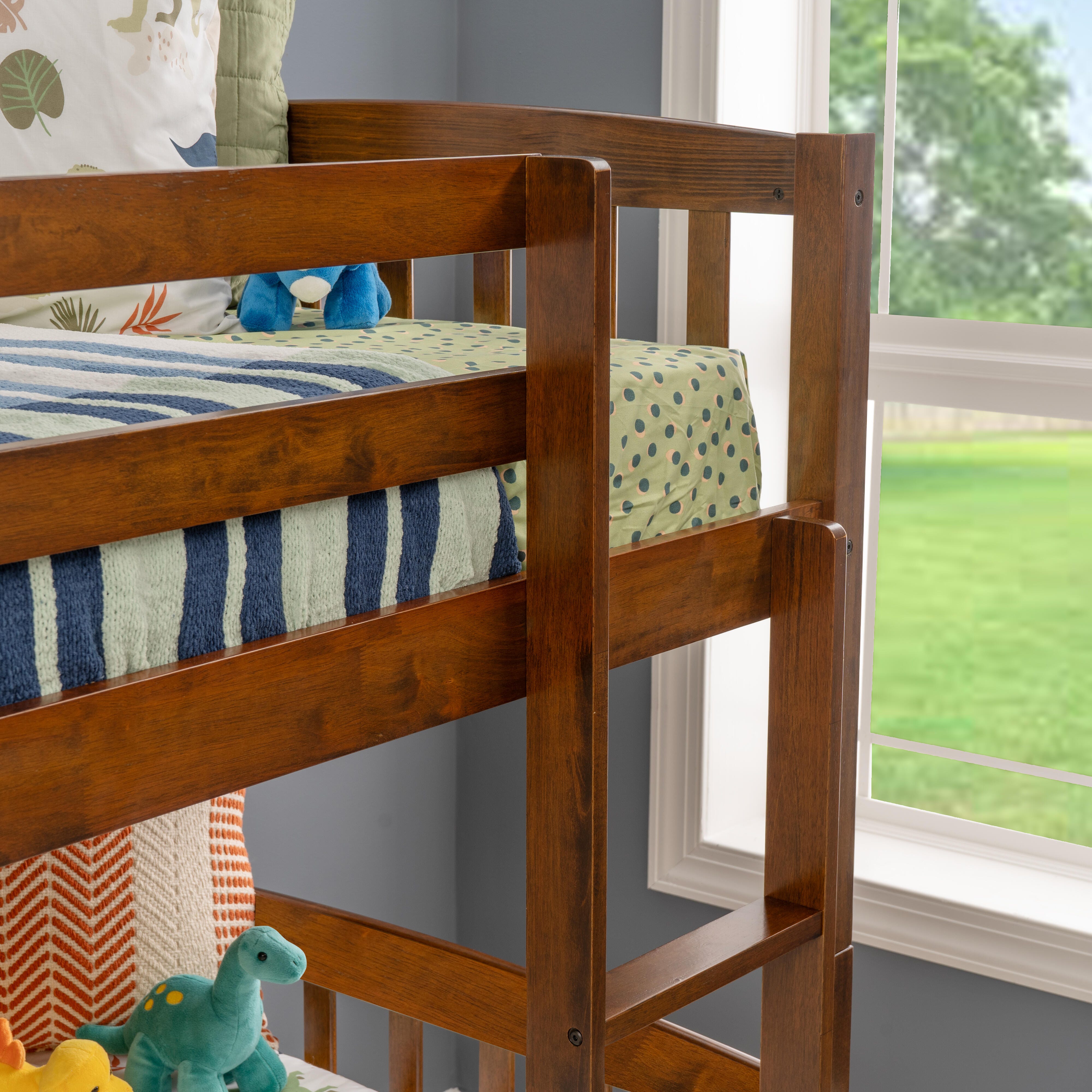 Linon Lyra Twin Bunk Bed, Oak, large