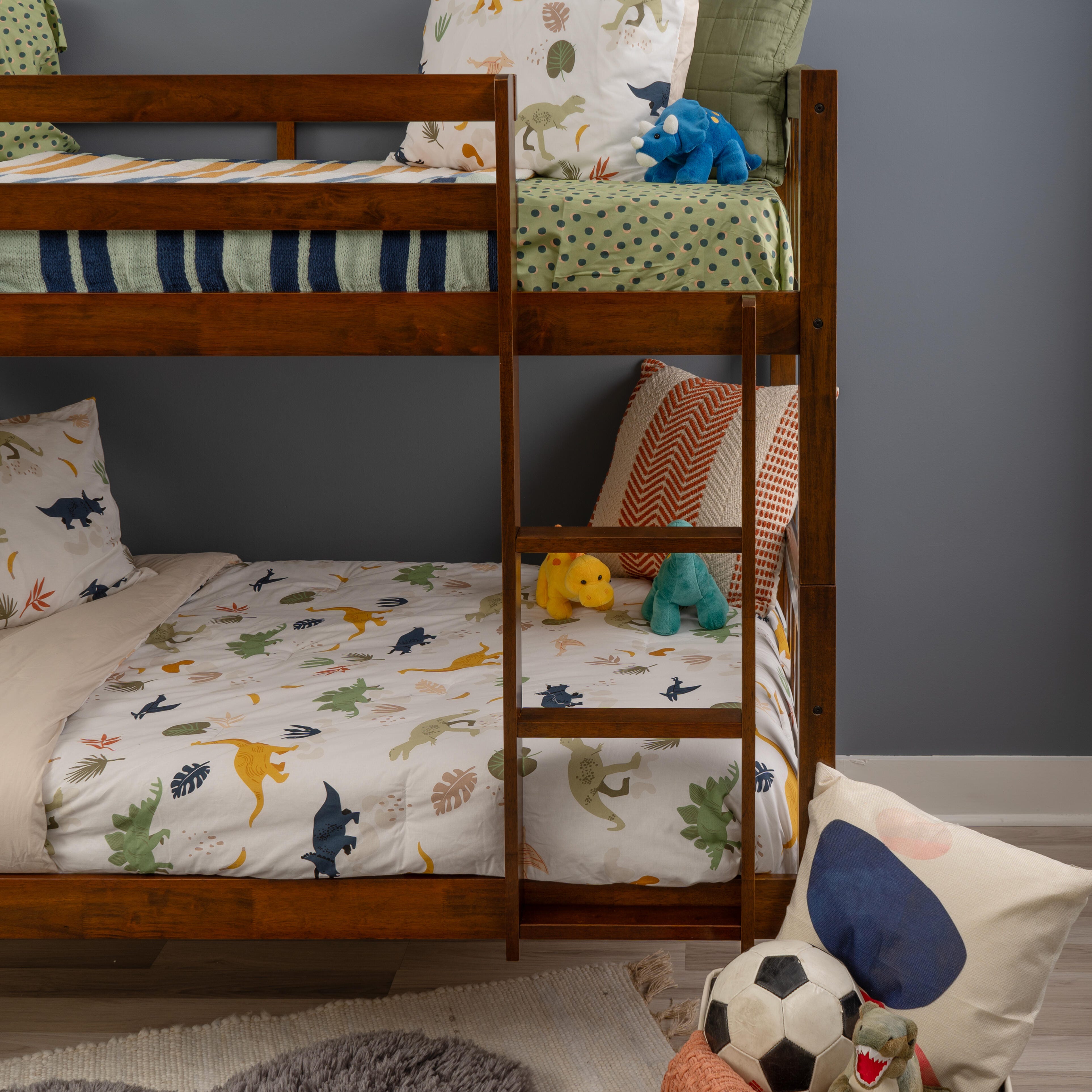 Linon Lyra Twin Bunk Bed, Oak, large